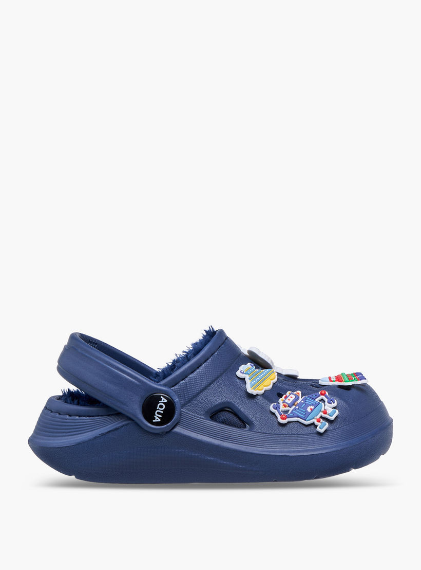 Aqua Jibbitz Faux Fur Clogs with Backstrap-boys-shoes-sandals-image-3