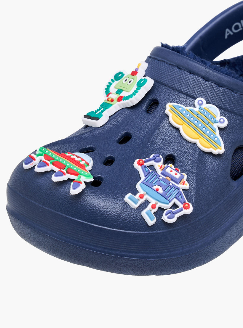 Aqua Jibbitz Faux Fur Clogs with Backstrap-boys-shoes-sandals-image-4