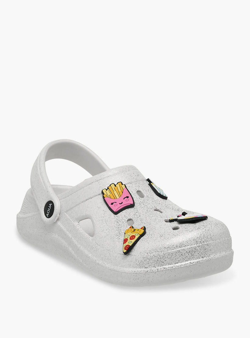 Aqua Girls Food Jibbitz Charm Detail Clogs-girls-shoes-sandals-image-2