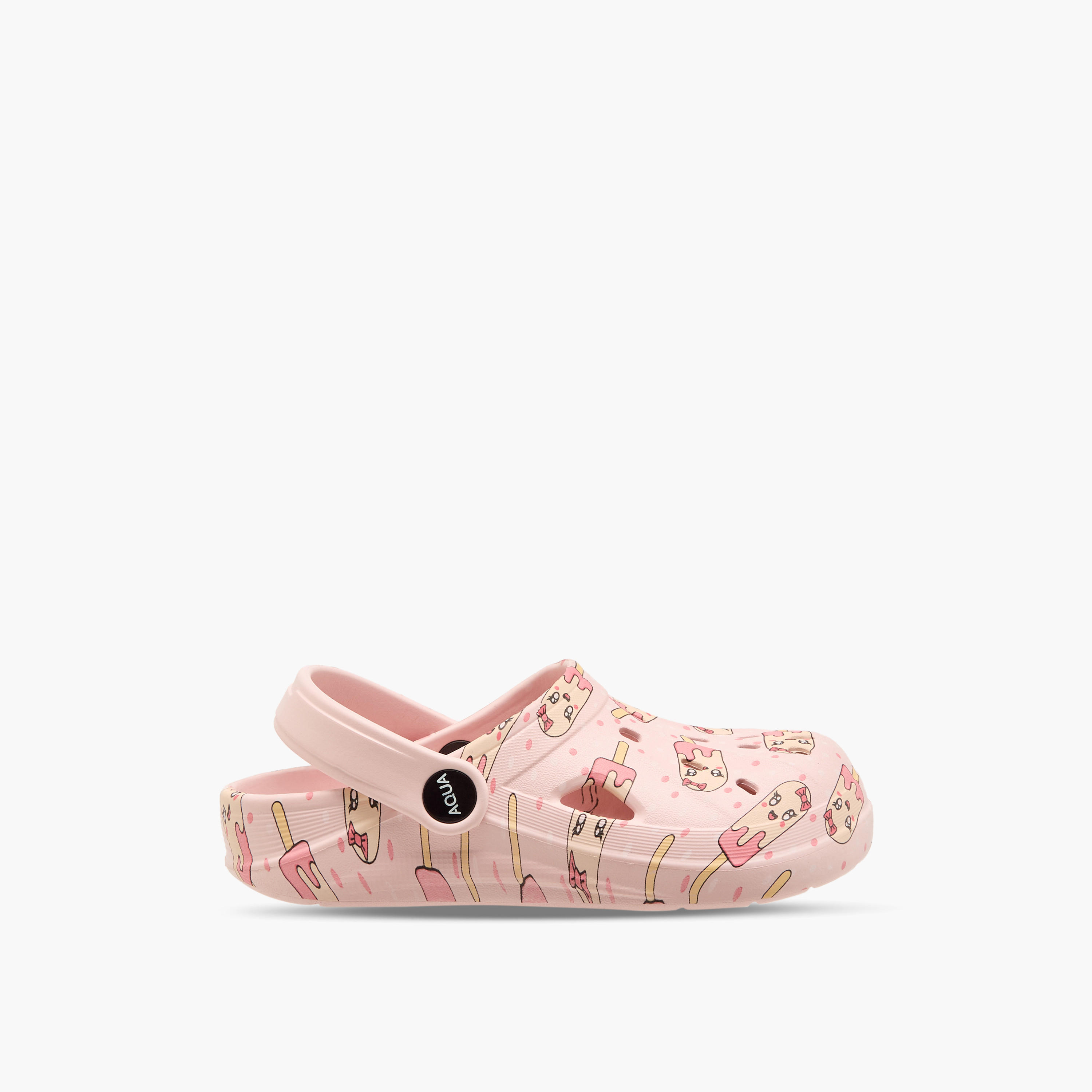 Aqua Girls Ice Cream Print Clogs-girls-shoes-sandals-image-2