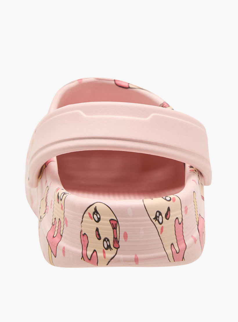 Aqua Girls Ice Cream Print Clogs-girls-shoes-sandals-image-4