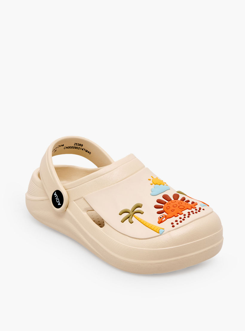 Aqua Kids Dinosaur Applique Clogs-girls-shoes-sandals-image-2
