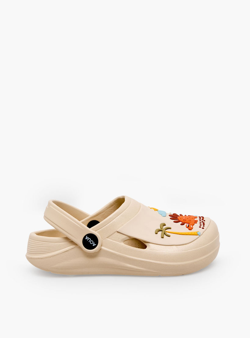 Aqua Kids Dinosaur Applique Clogs-girls-shoes-sandals-image-3
