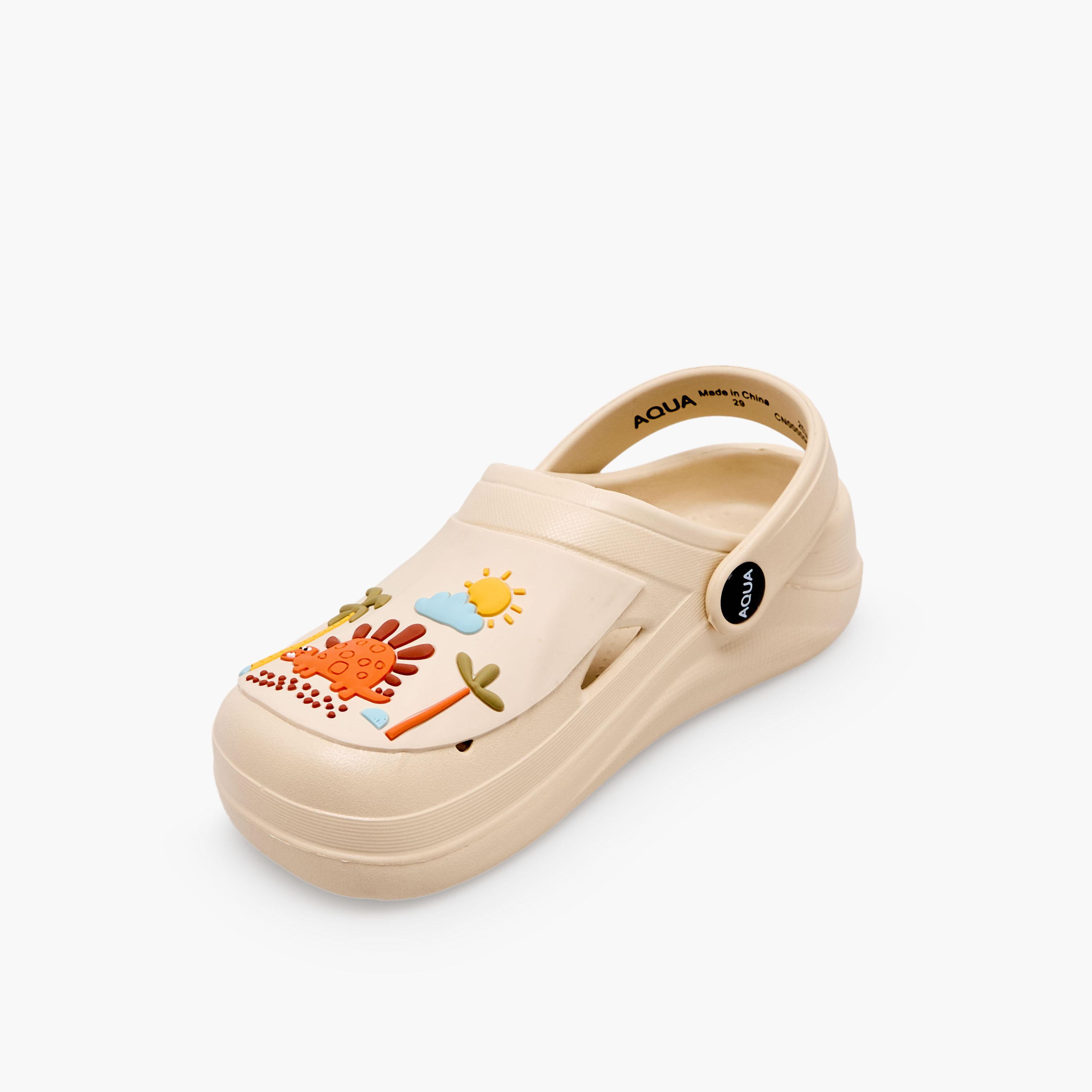 Aqua Kids Dinosaur Applique Clogs-girls-shoes-sandals-image-4