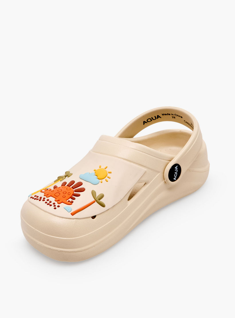 Aqua Kids Dinosaur Applique Clogs-girls-shoes-sandals-image-4