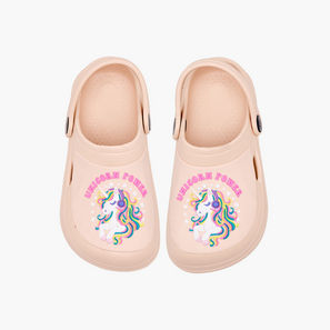 Aqua Girls Unicorn Applique Clogs-girls-shoes-image-1