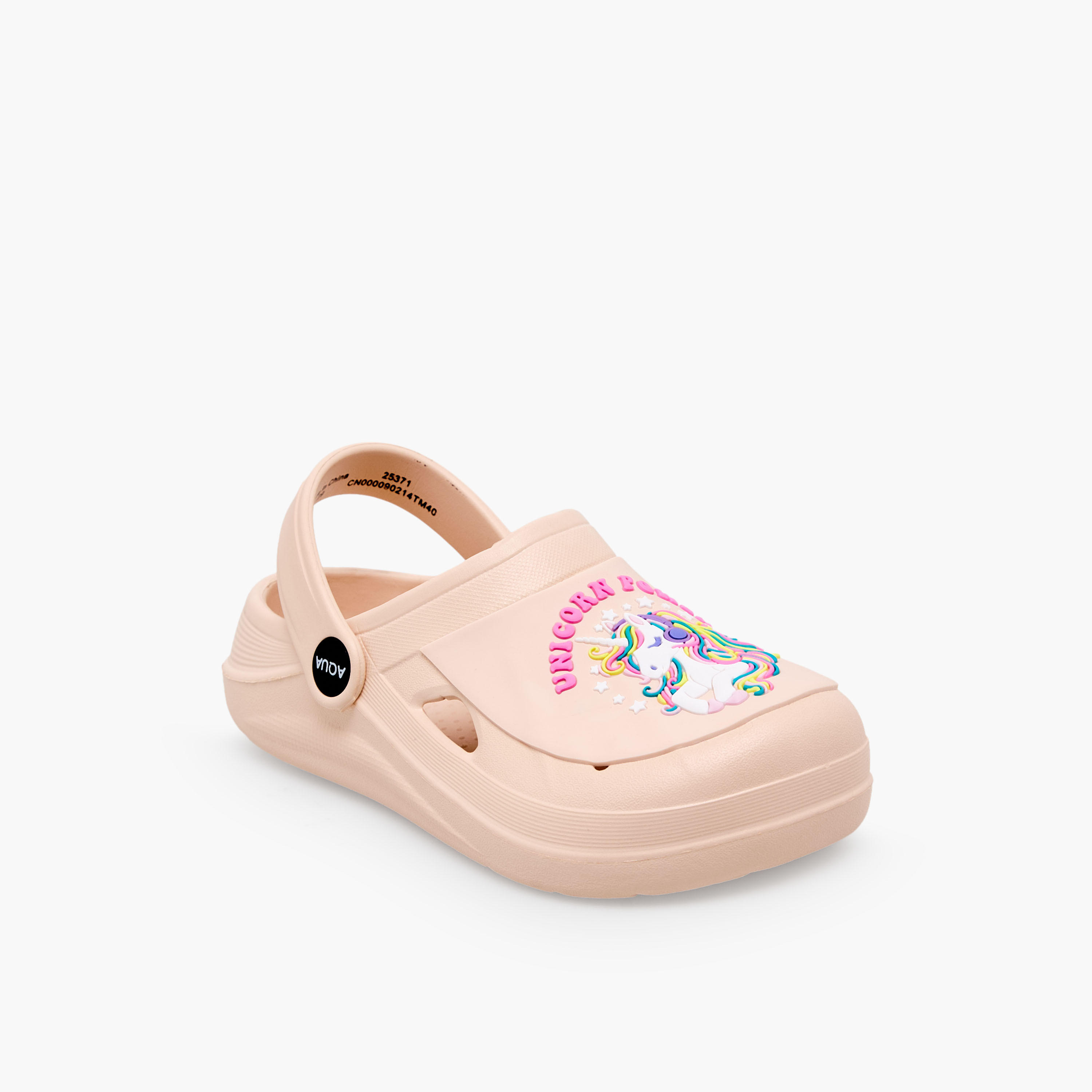 Aqua Girls Unicorn Applique Clogs-girls-shoes-sandals-image-2