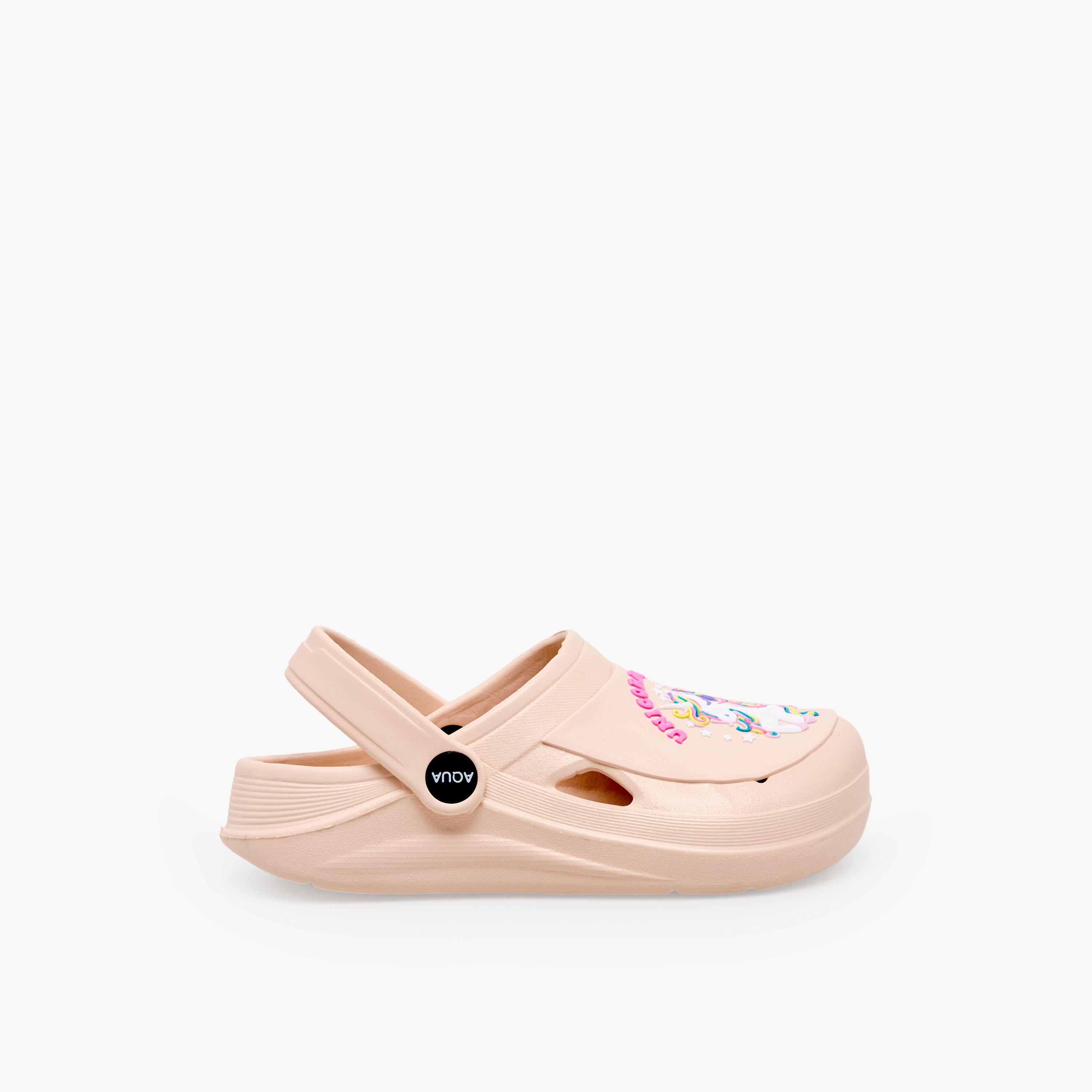 Aqua Girls Unicorn Applique Clogs-girls-shoes-sandals-image-3