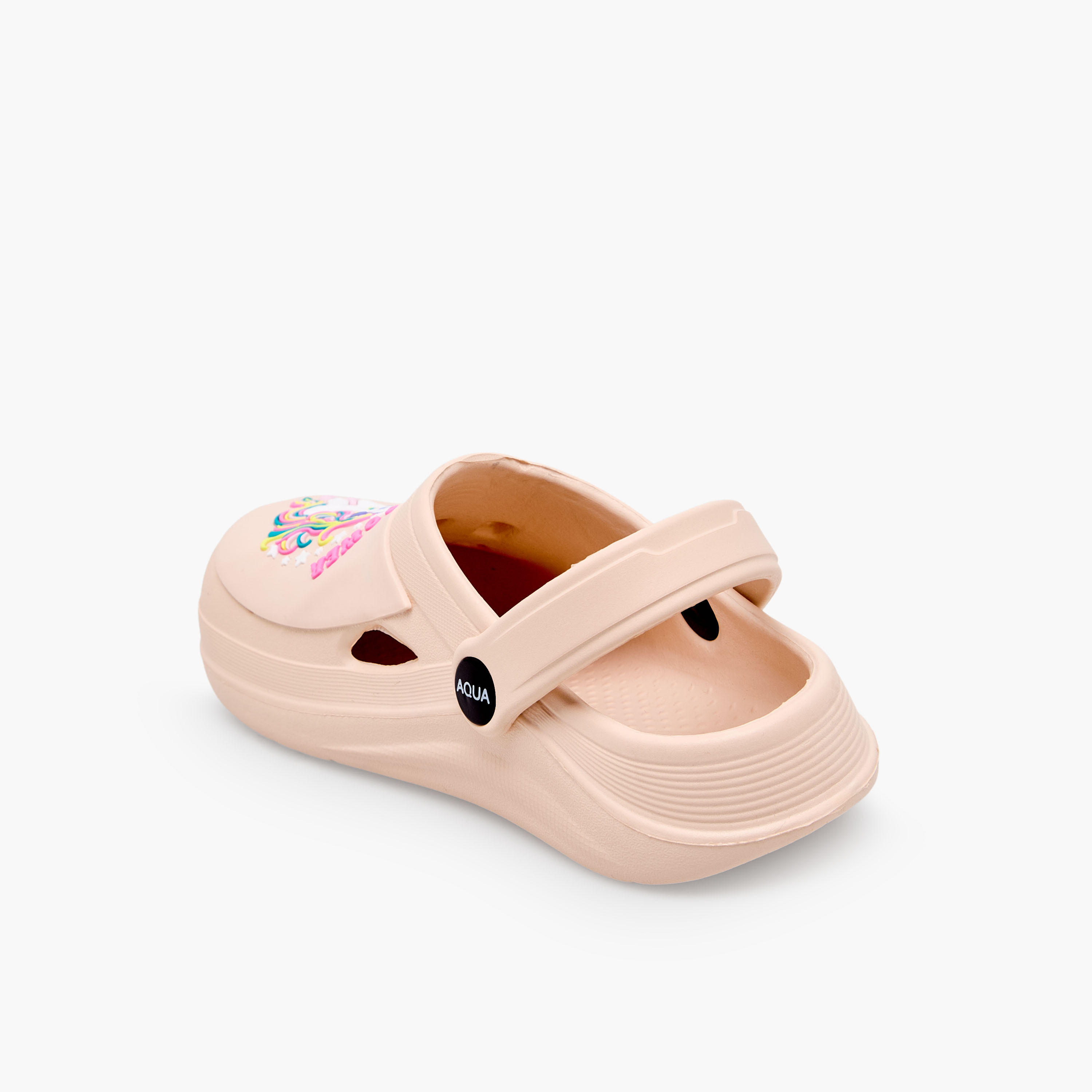 Aqua Girls Unicorn Applique Clogs-girls-shoes-sandals-image-5