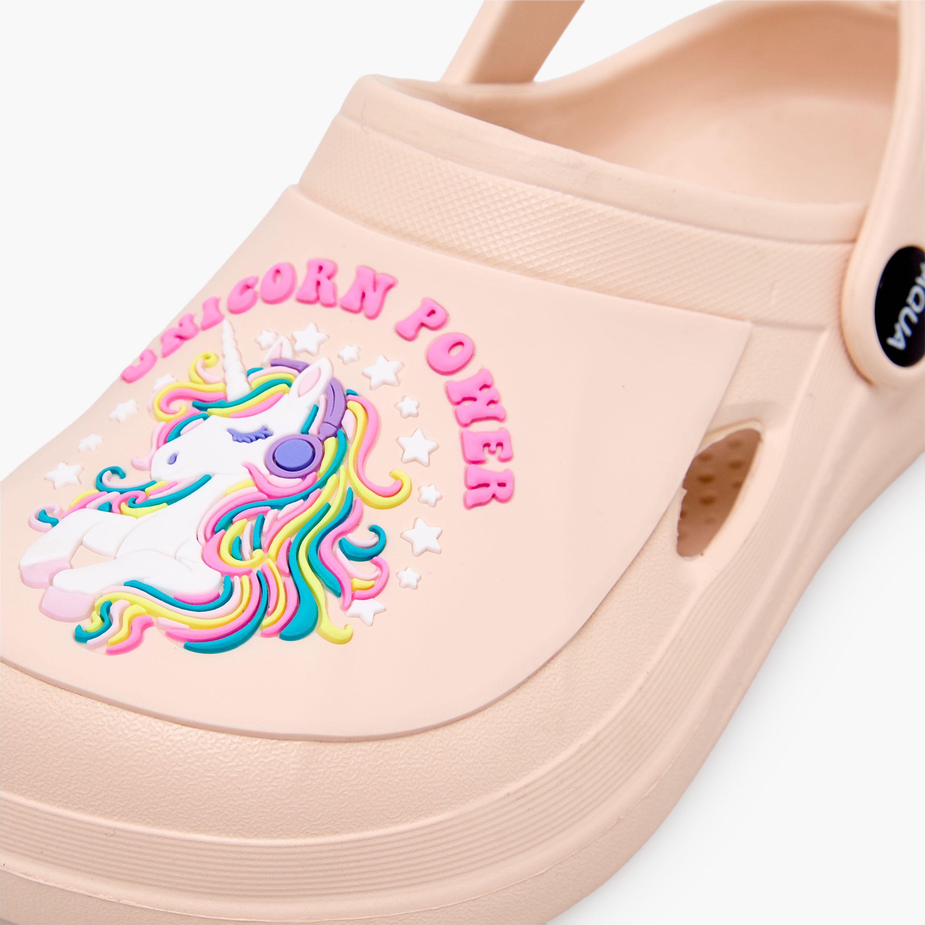 Aqua Girls Unicorn Applique Clogs-girls-shoes-sandals-image-7