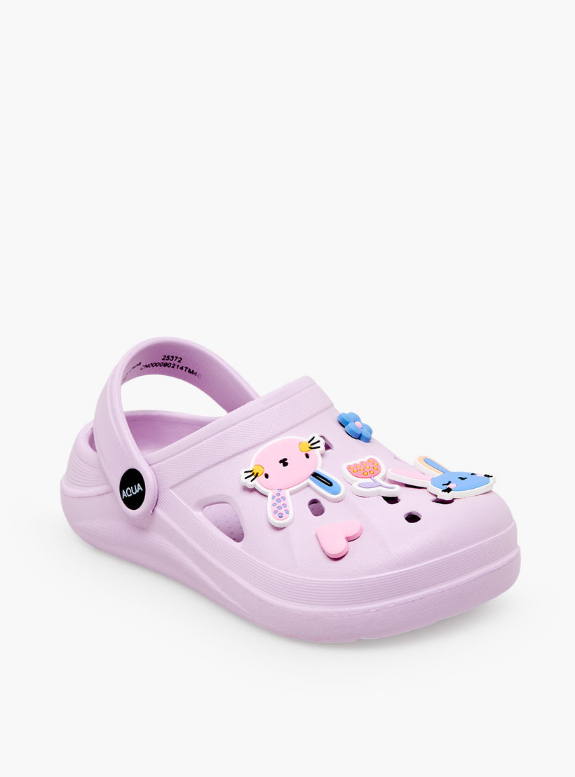 Aqua Girls Applique Detail Clogs-girls-shoes-sandals-image-2