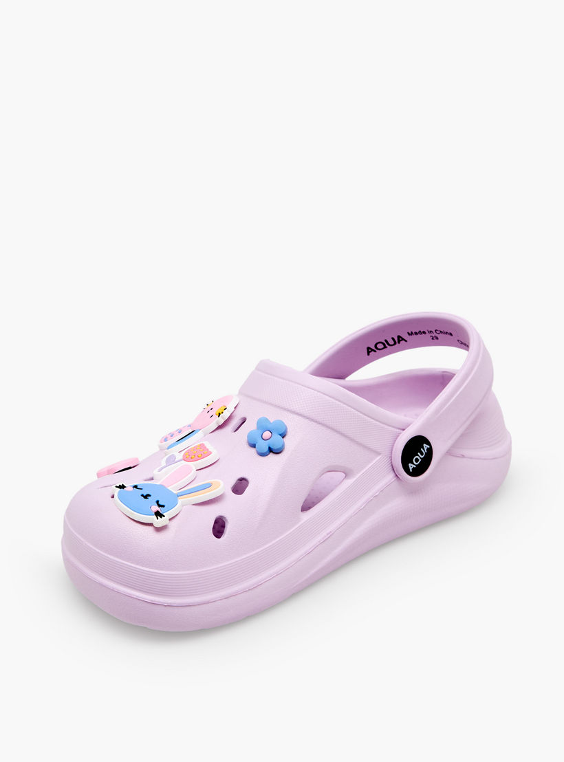 Aqua Girls Applique Detail Clogs-girls-shoes-sandals-image-4