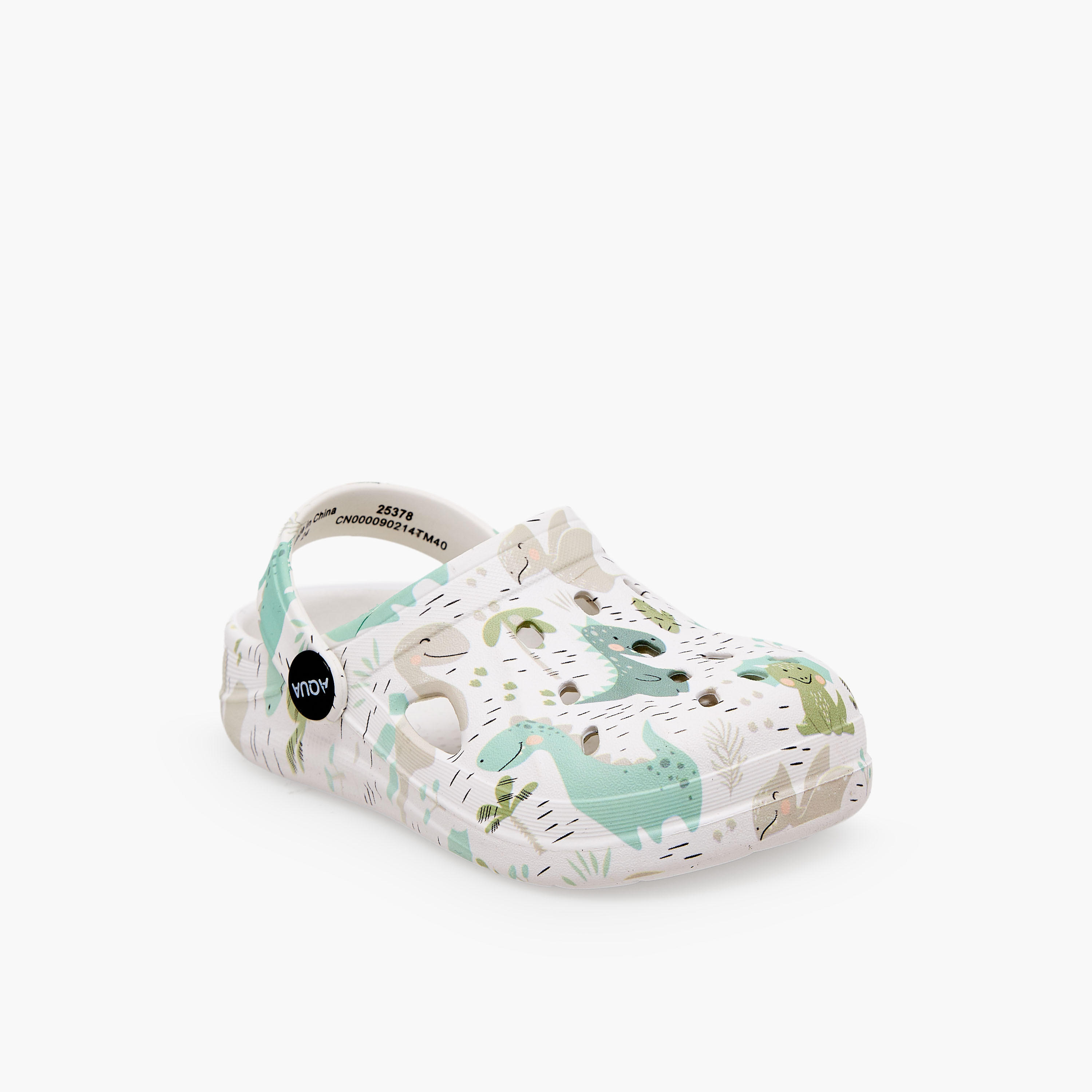 Aqua Boys Dinosaur Print Clogs-boys-shoes-sandals-image-2