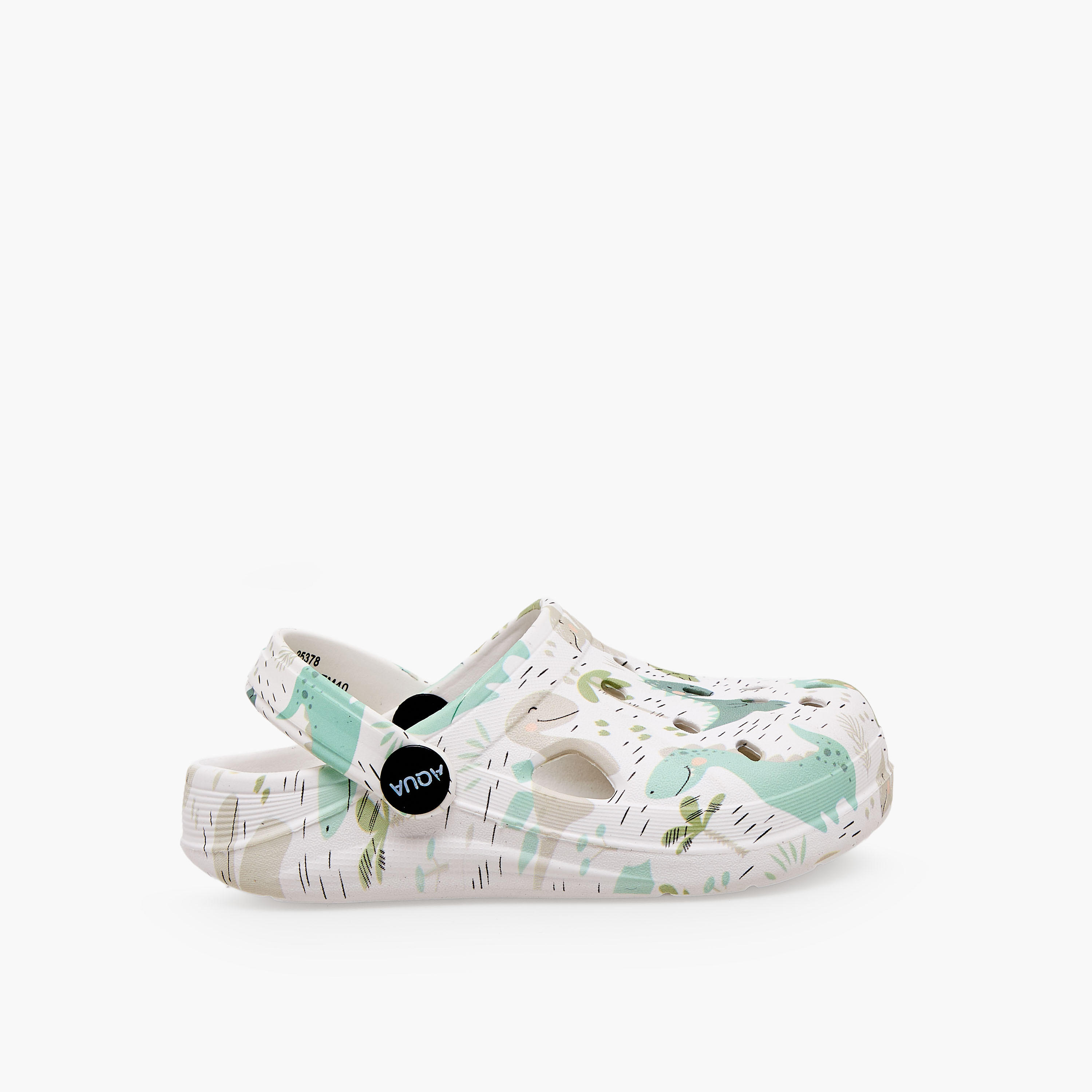 Aqua Boys Dinosaur Print Clogs-boys-shoes-sandals-image-3