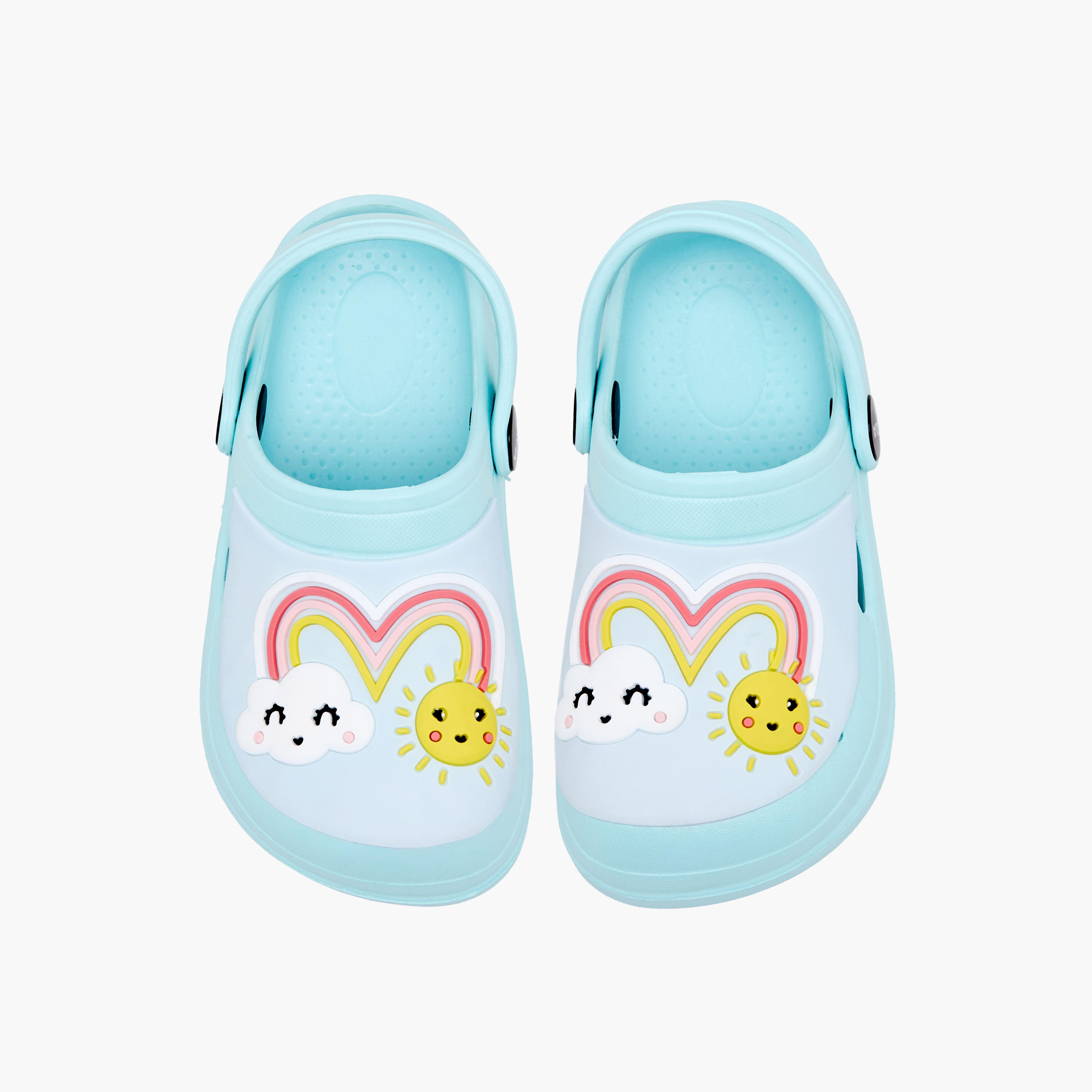Aqua Girls Rainbow Applique Clogs-girls-shoes-sandals-image-1