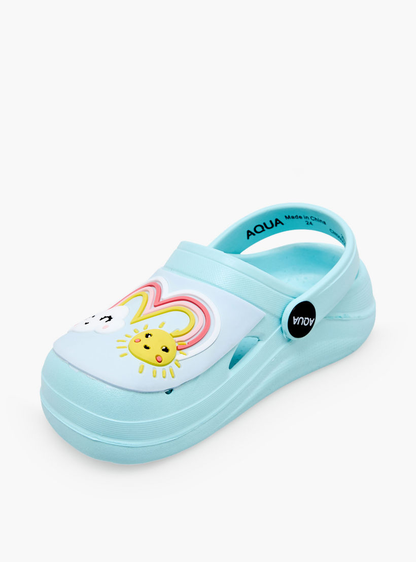 Aqua Girls Rainbow Applique Clogs-girls-shoes-sandals-image-4