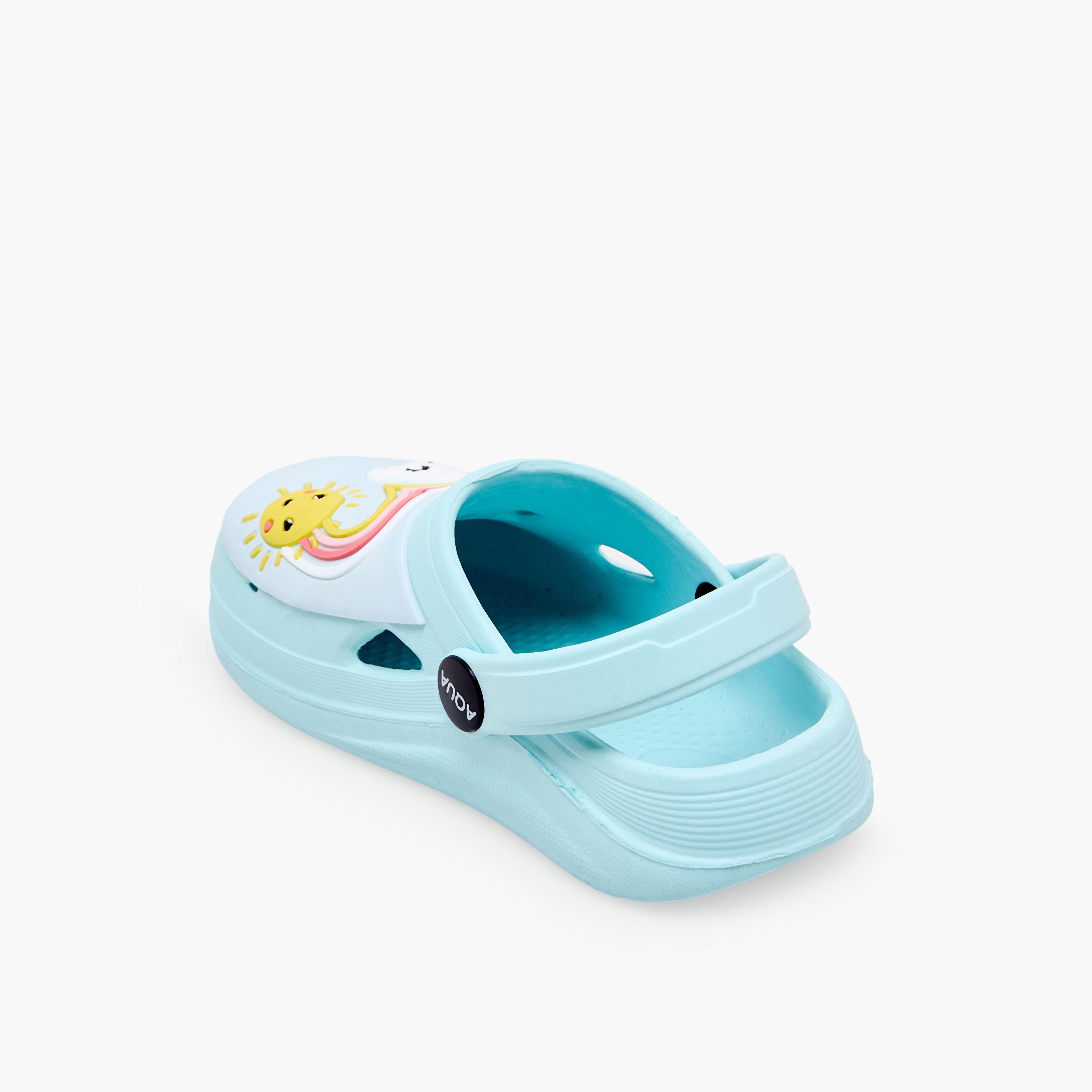 Aqua Girls Rainbow Applique Clogs-girls-shoes-sandals-image-5