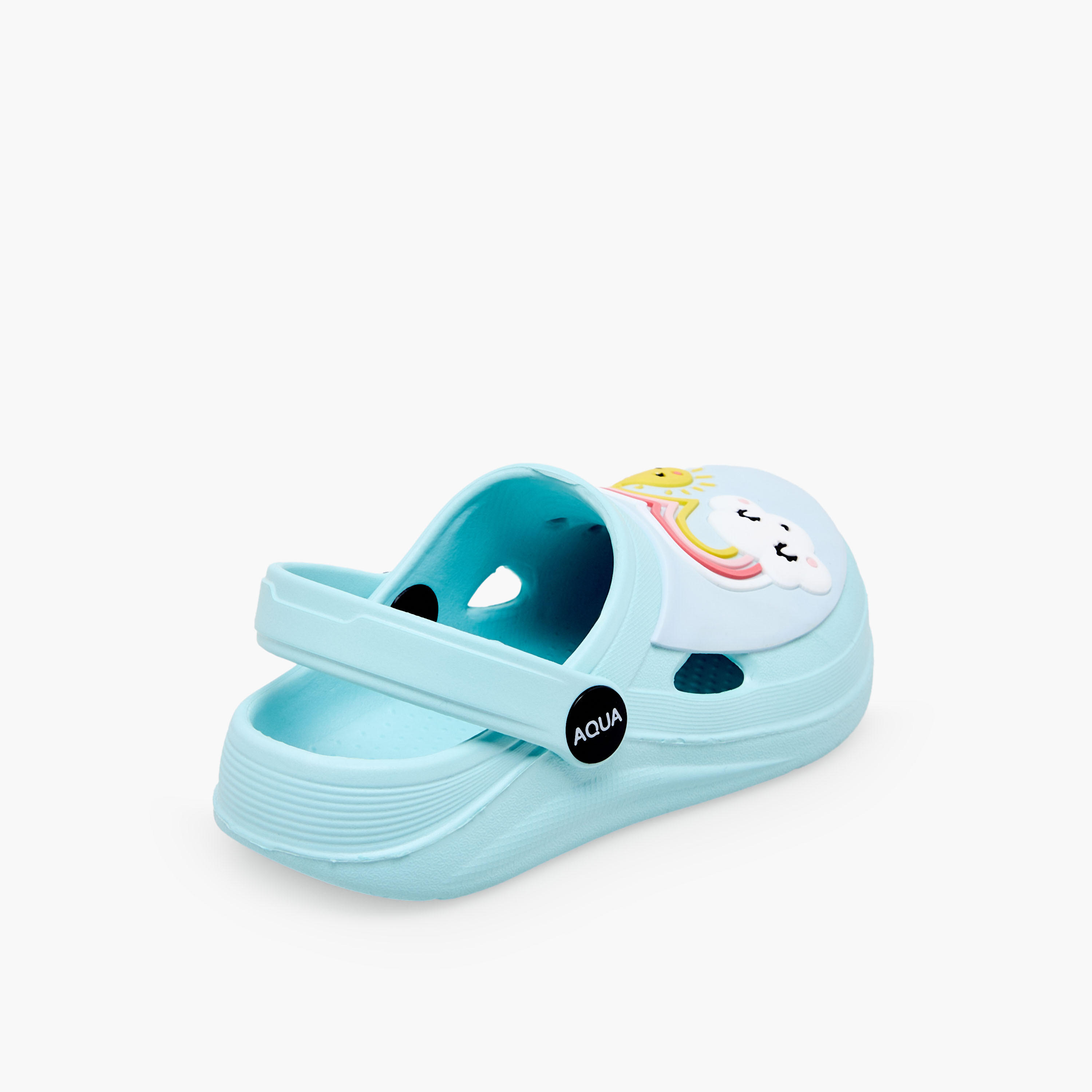 Aqua Girls Rainbow Applique Clogs-girls-shoes-sandals-image-6