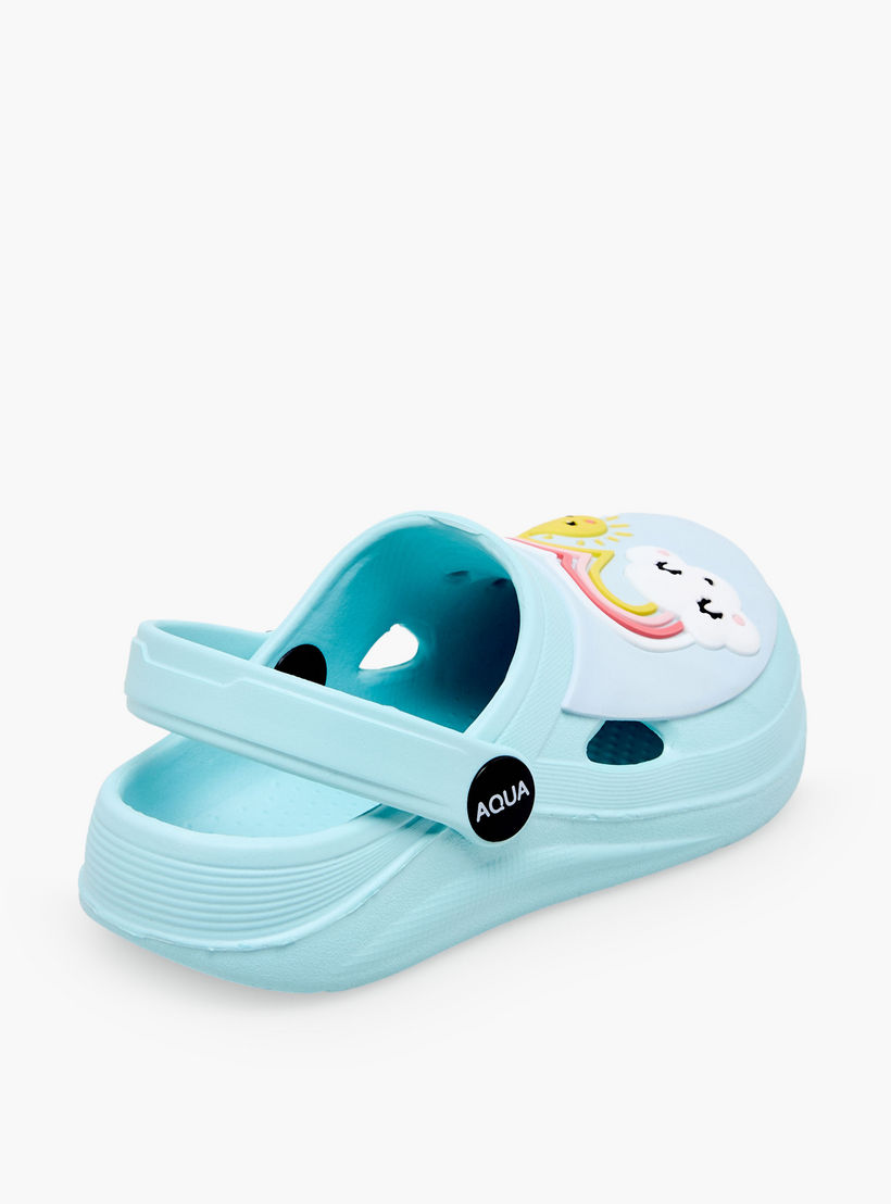 Aqua Girls Rainbow Applique Clogs-girls-shoes-sandals-image-6
