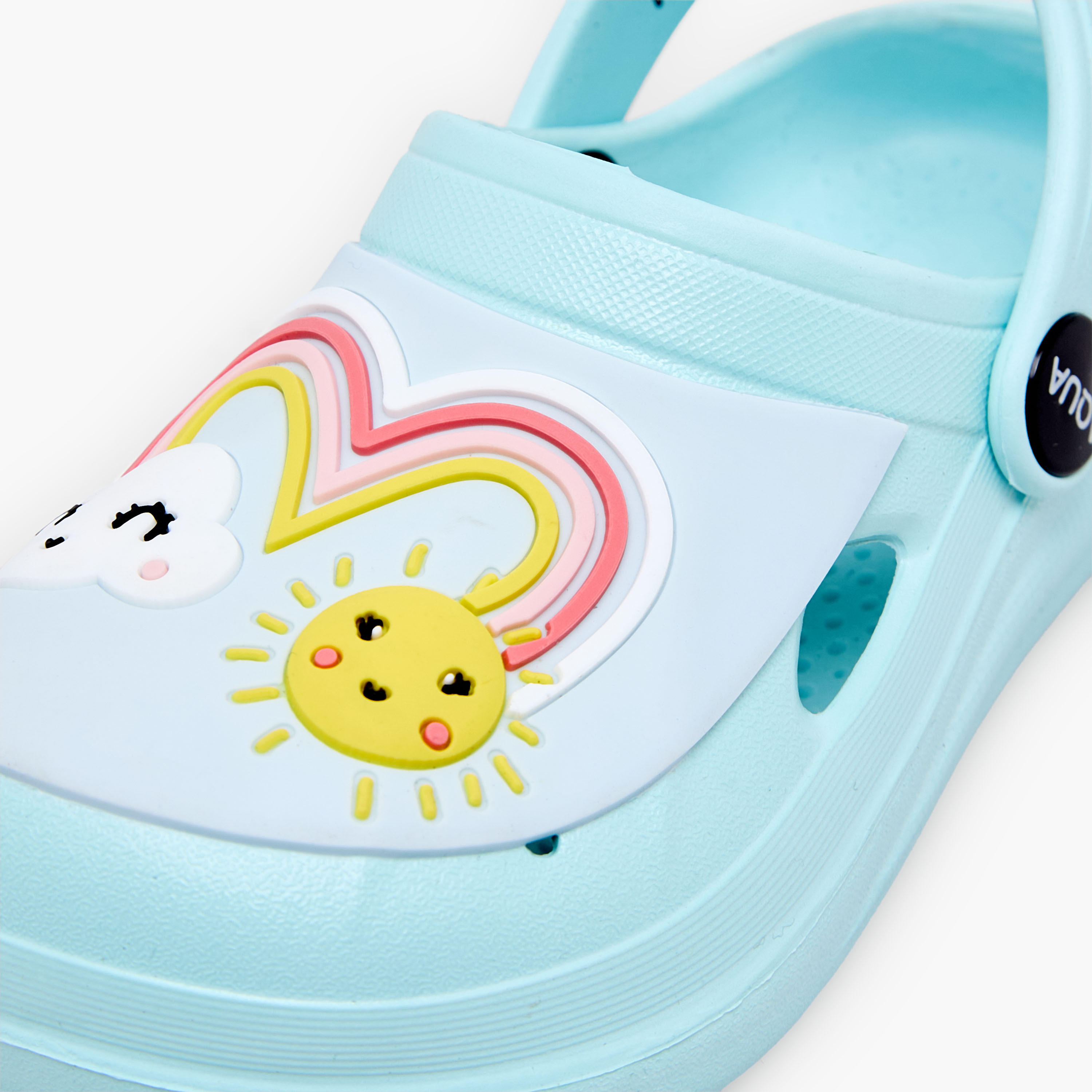 Aqua Girls Rainbow Applique Clogs-girls-shoes-sandals-image-7