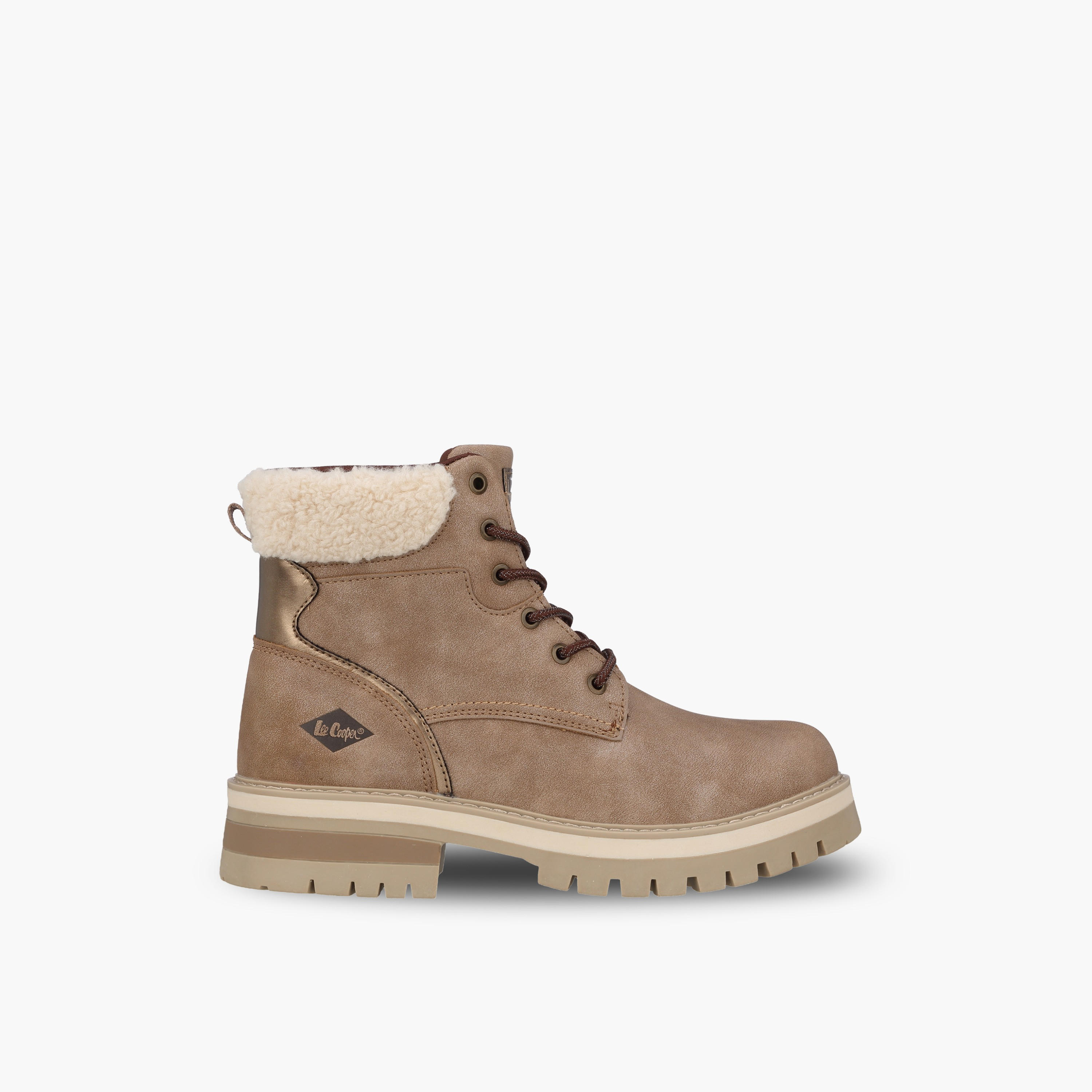 Lee Cooper Women Faux Fur Lace-Up Ankle Boots-women-shoes-boots-image-3
