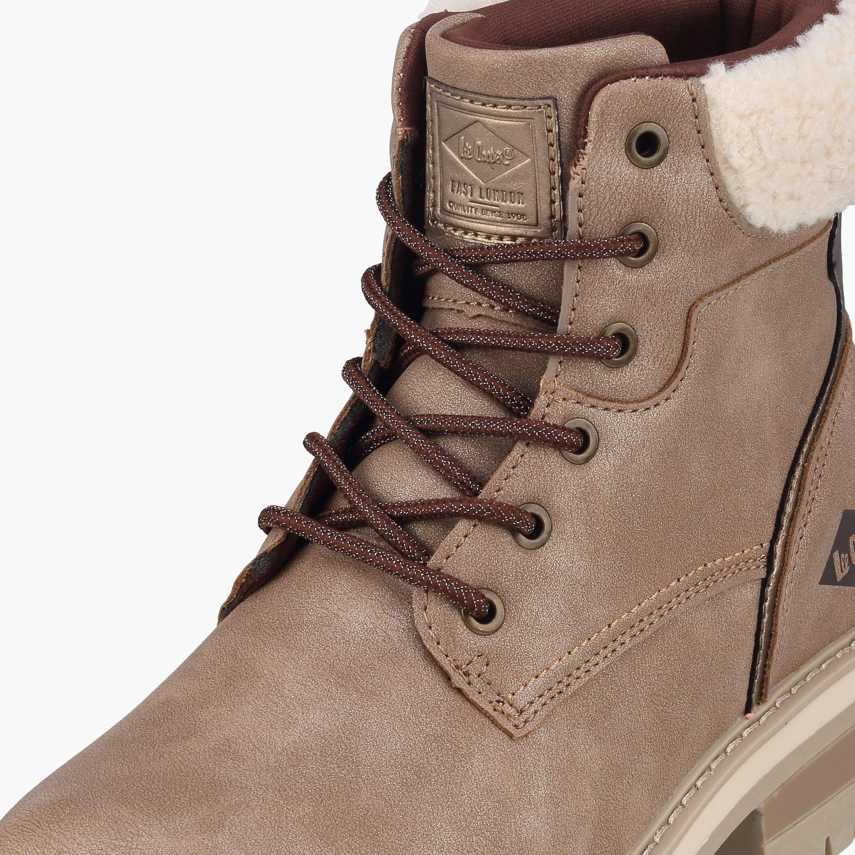Lee Cooper Women Faux Fur Lace-Up Ankle Boots-women-shoes-boots-image-4