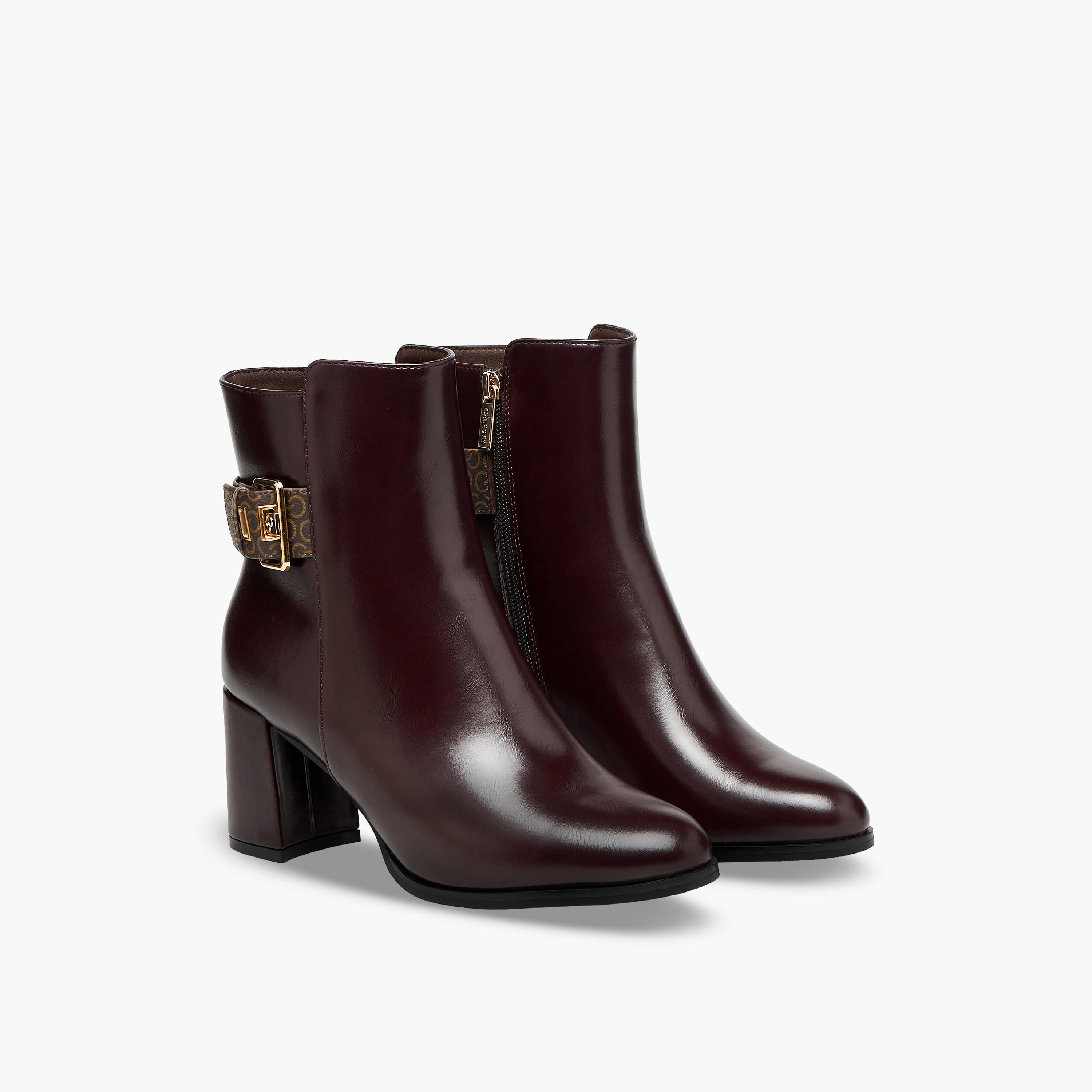 Celeste Women Buckled Block Heel Boots-women-shoes-boots-image-1