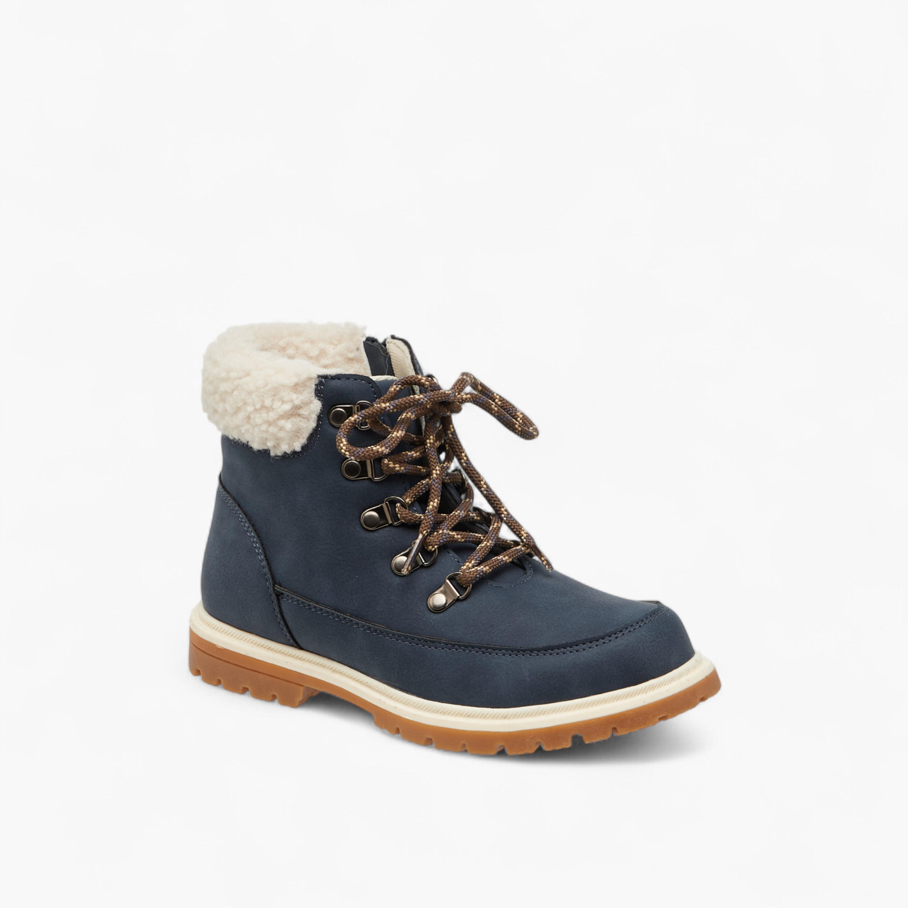 LBL by Shoexpress Solid Faux Fur Trim Boots with Zip Closure-boys-shoes-boots-image-2