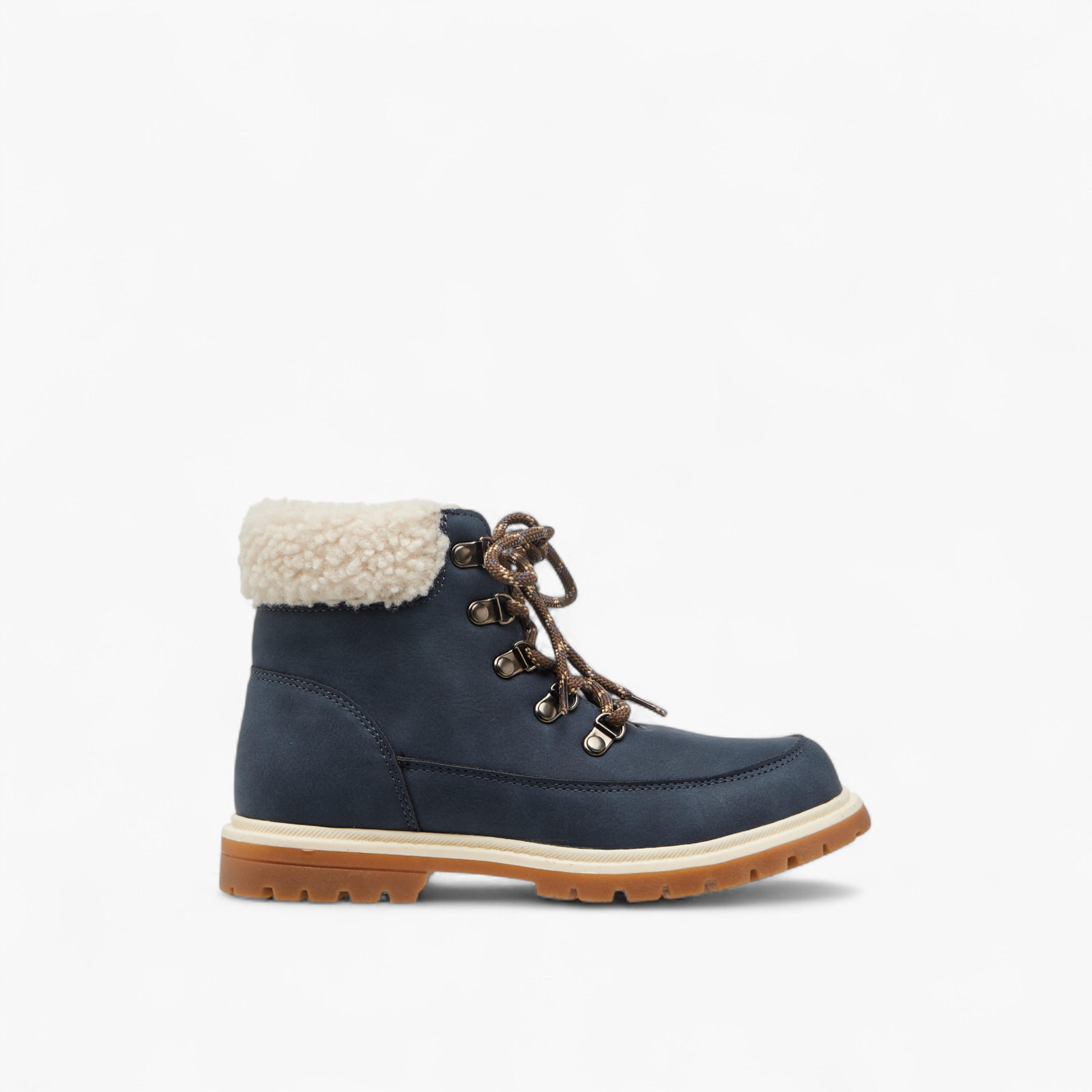 LBL by Shoexpress Solid Faux Fur Trim Boots with Zip Closure-boys-shoes-boots-image-3