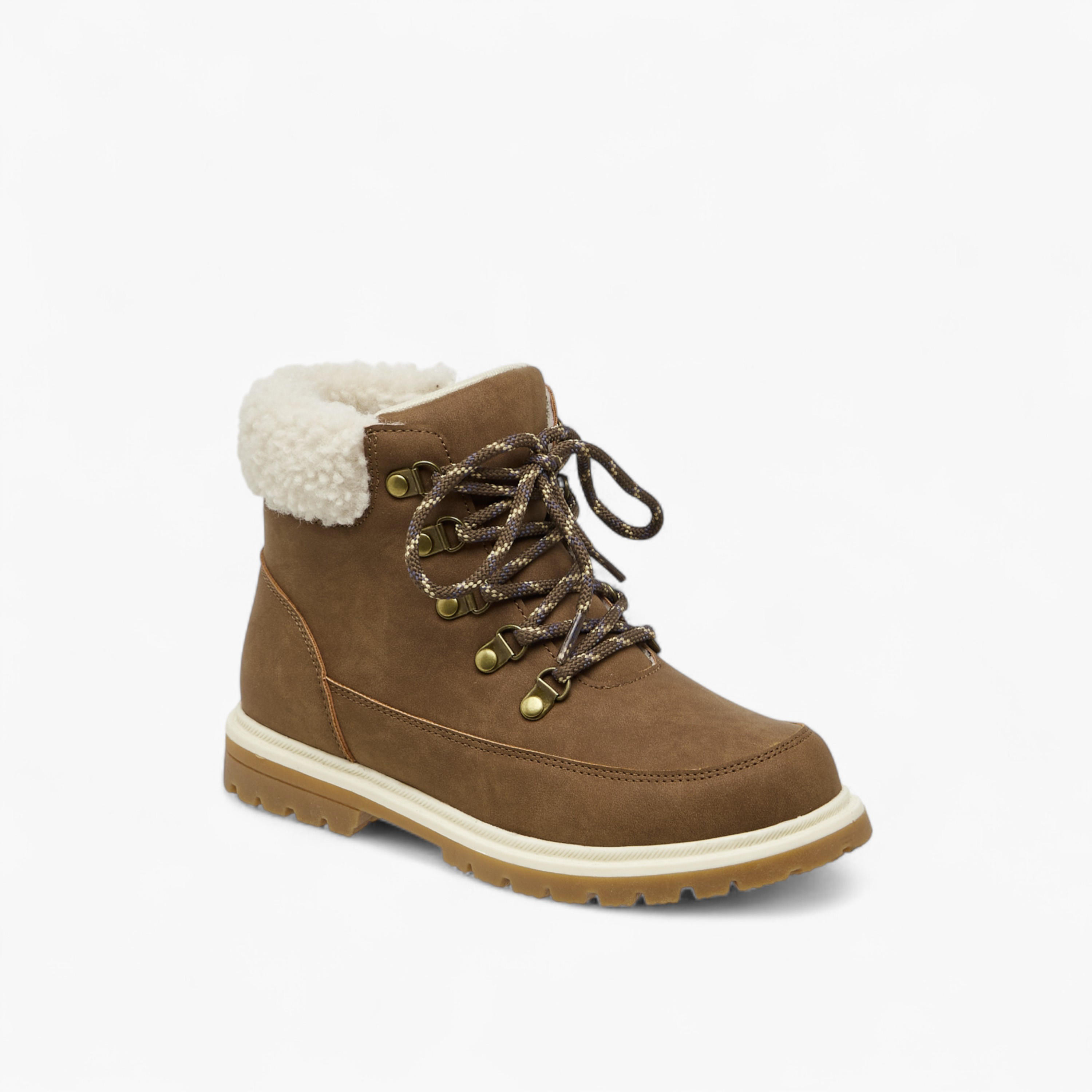 بوت سادة بتفاصيل فرو صناعي وسحاب إغلاق من إل بي إل من شو إكسبريس-boys-shoes-boots-image-2