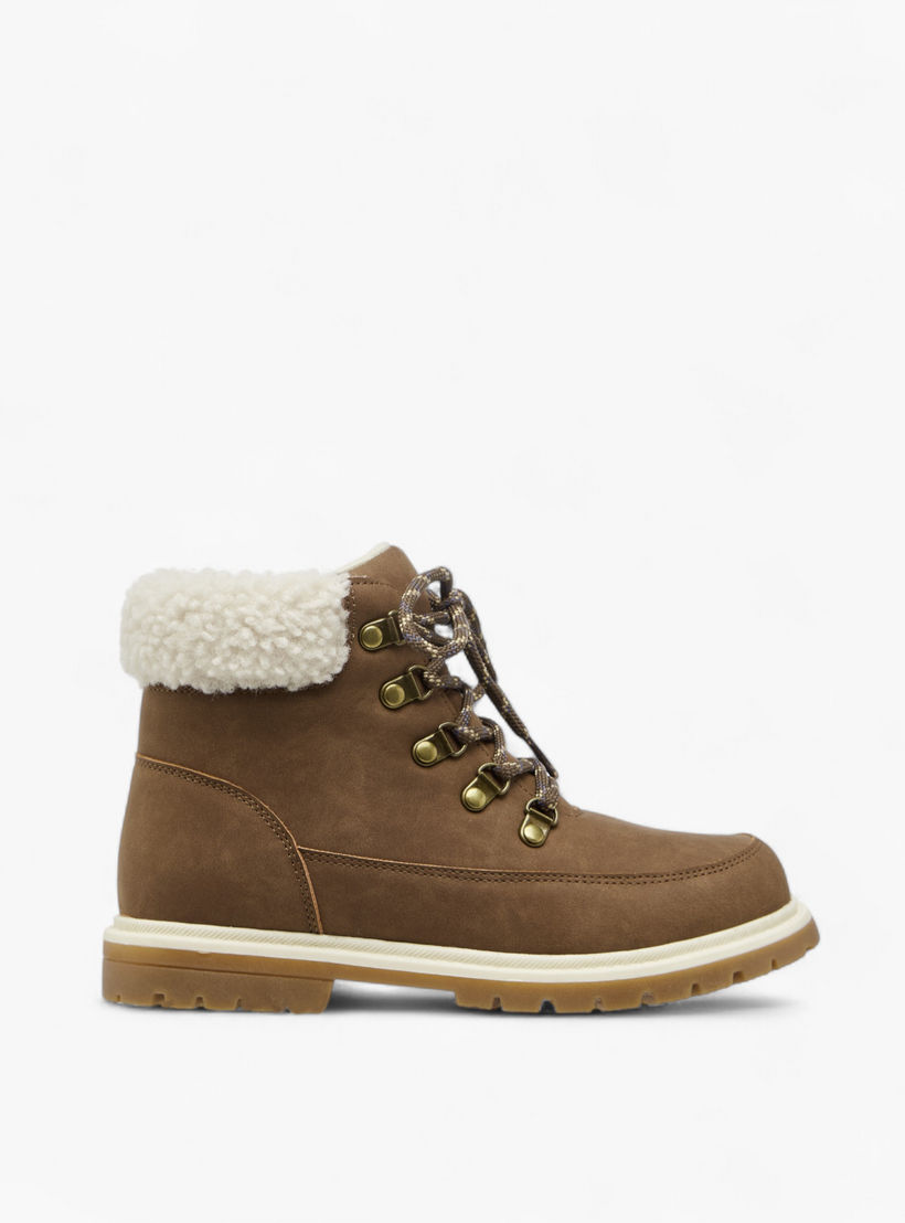 بوت سادة بتفاصيل فرو صناعي وسحاب إغلاق من إل بي إل من شو إكسبريس-boys-shoes-boots-image-3