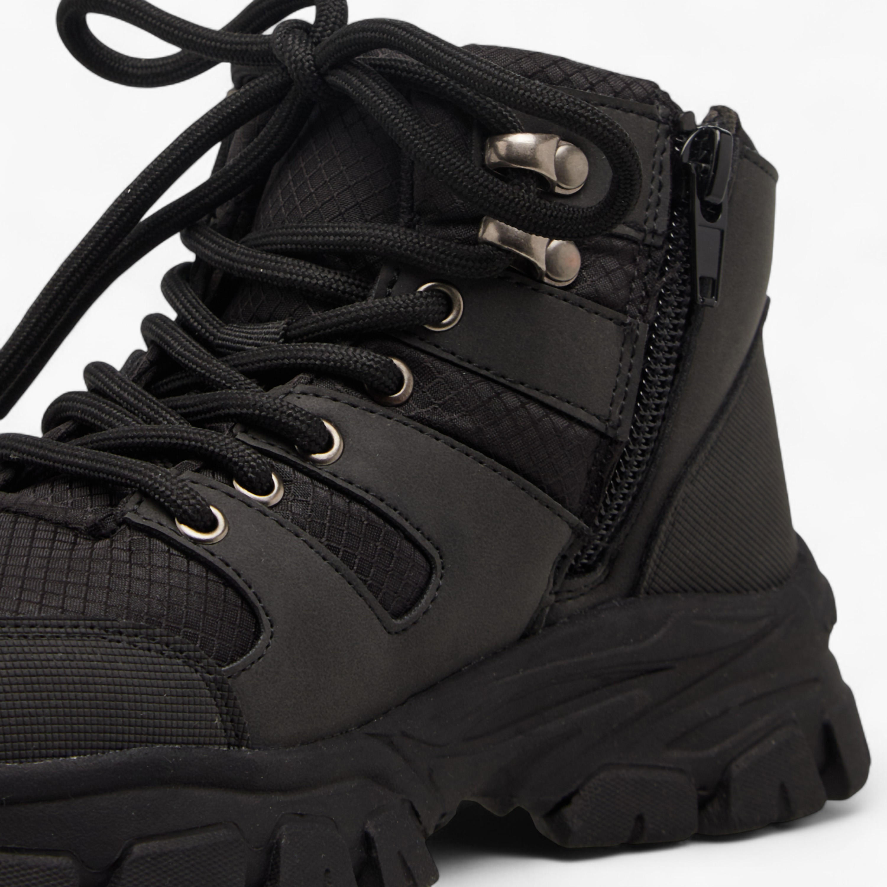 LBL by Shoexpress Panelled Boots with Zip Closure-boys-shoes-boots-image-4