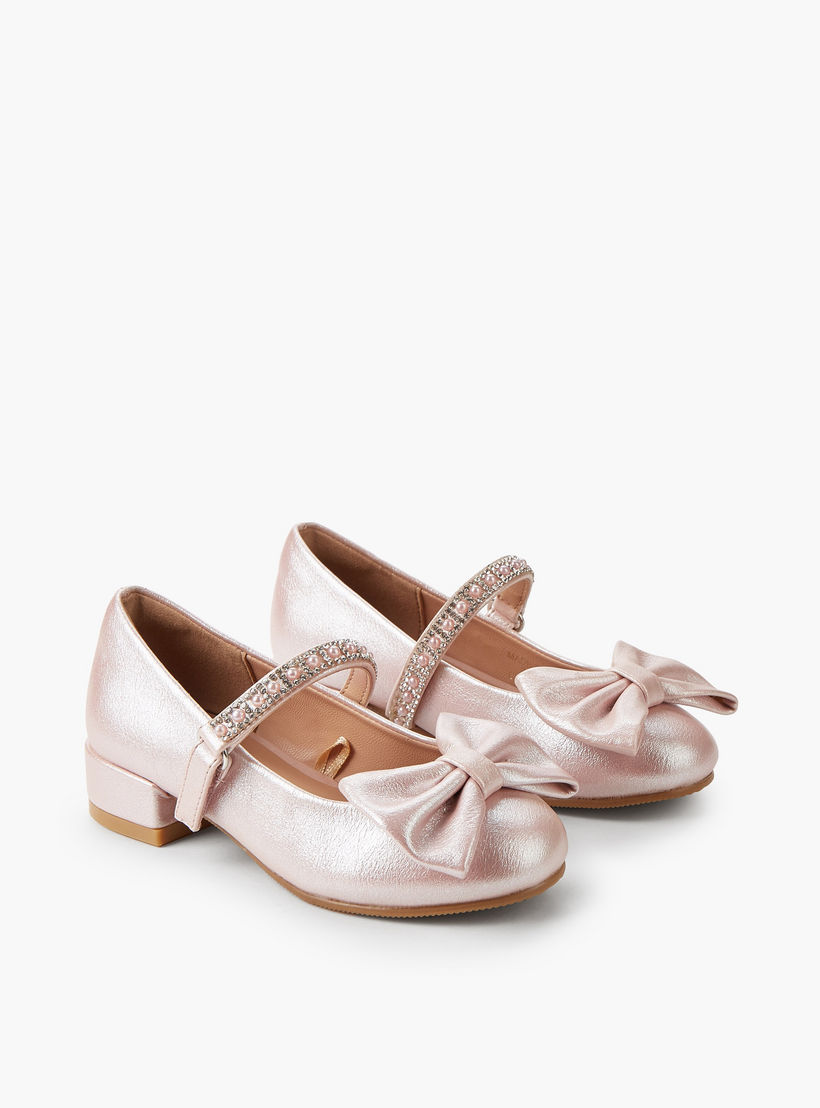 حذاء ماري جين مزين بفيونكة للبنات من سيليست-girls-shoes-maryjanes-image-1