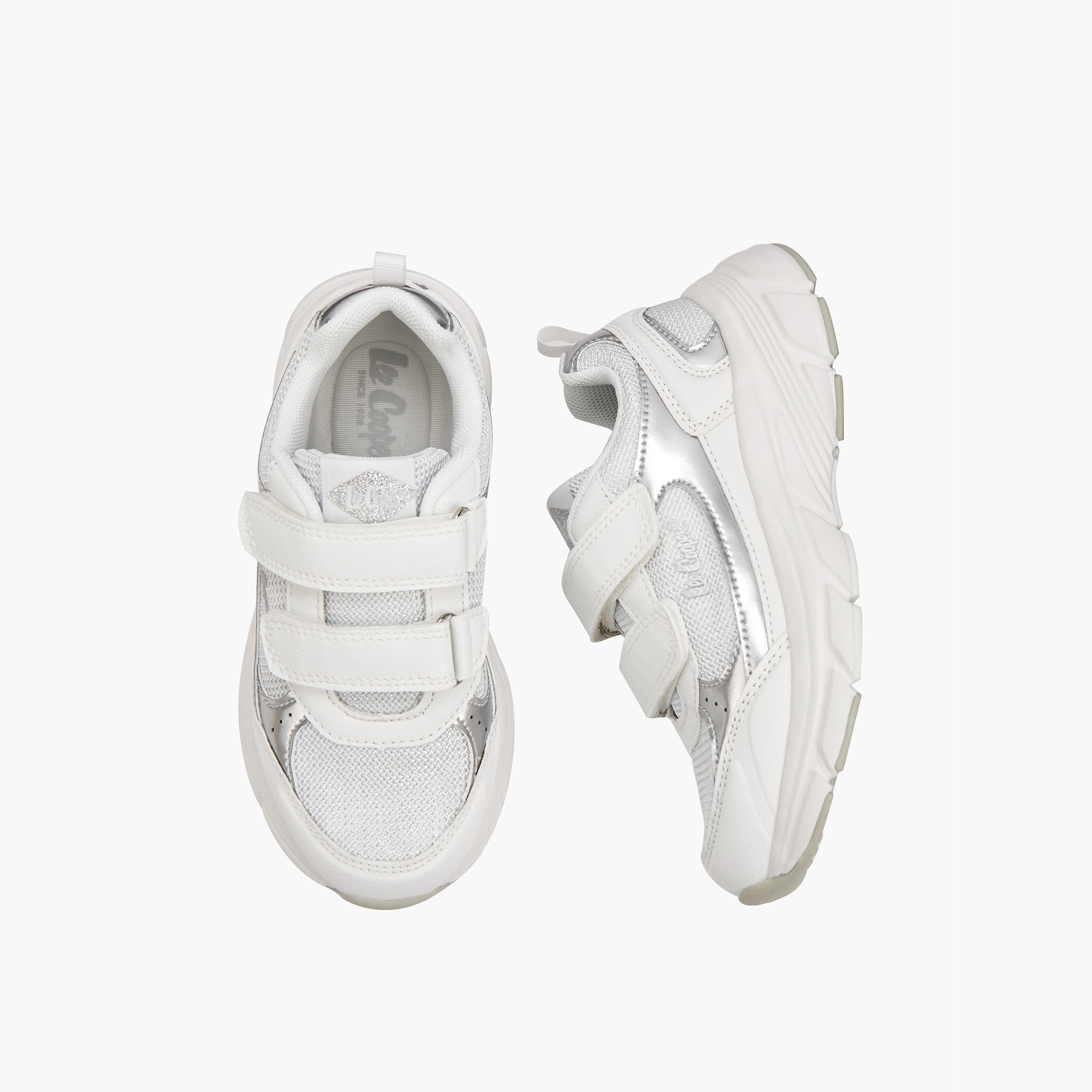 Lee Cooper Girls Panelled Hook and Loop Sneakers-girls-shoes-sneakers-image-1