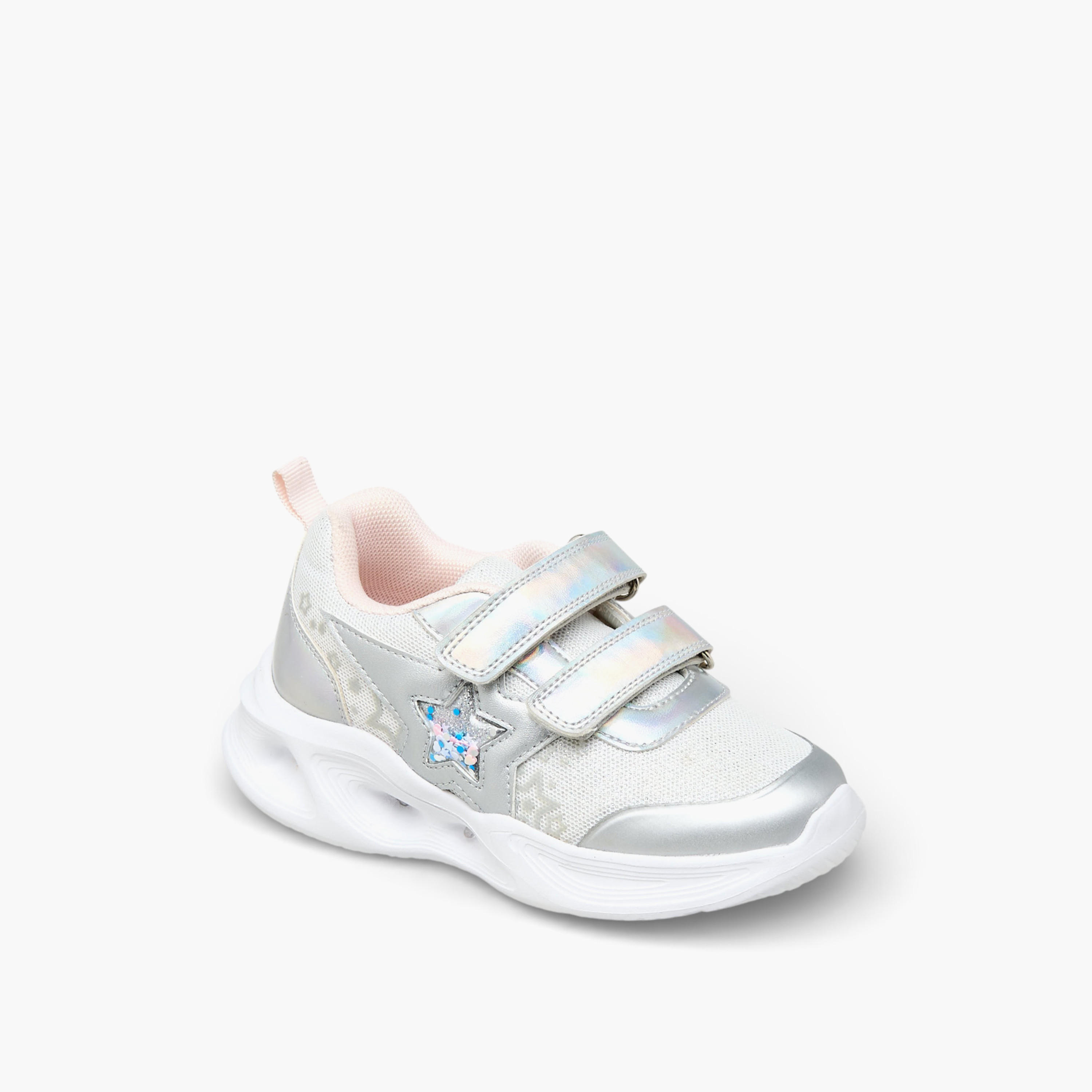حذاء سنيكرز بشريط إغلاق لاصق وتزيينات نجوم للبنات من فلورا بيلا-girls-shoes-sneakers-image-2