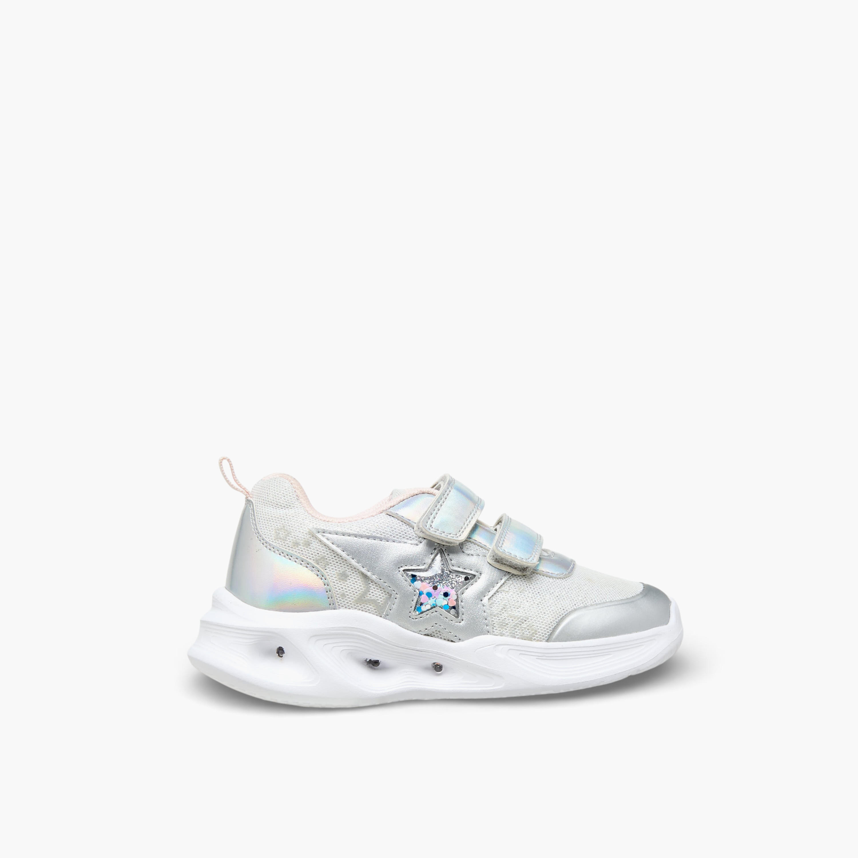 حذاء سنيكرز بشريط إغلاق لاصق وتزيينات نجوم للبنات من فلورا بيلا-girls-shoes-sneakers-image-3