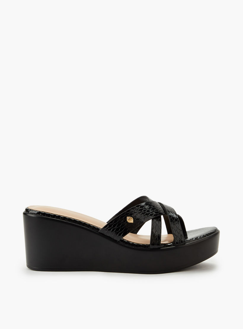 صندل خفيف الوزن بملمس بارز وكعب ويدج وأشرطة متقاطعة للنساء من شورستيب-women-shoes-sandals-heeled-image-3