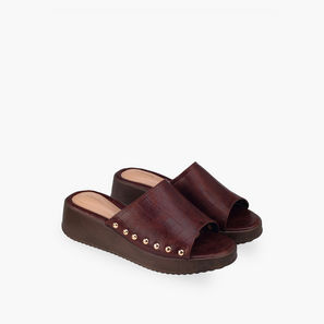 Surestep Women Lightweight Textured Flatform Heel Sandals with Stud Detailing-women-shoes-sandals-image-1