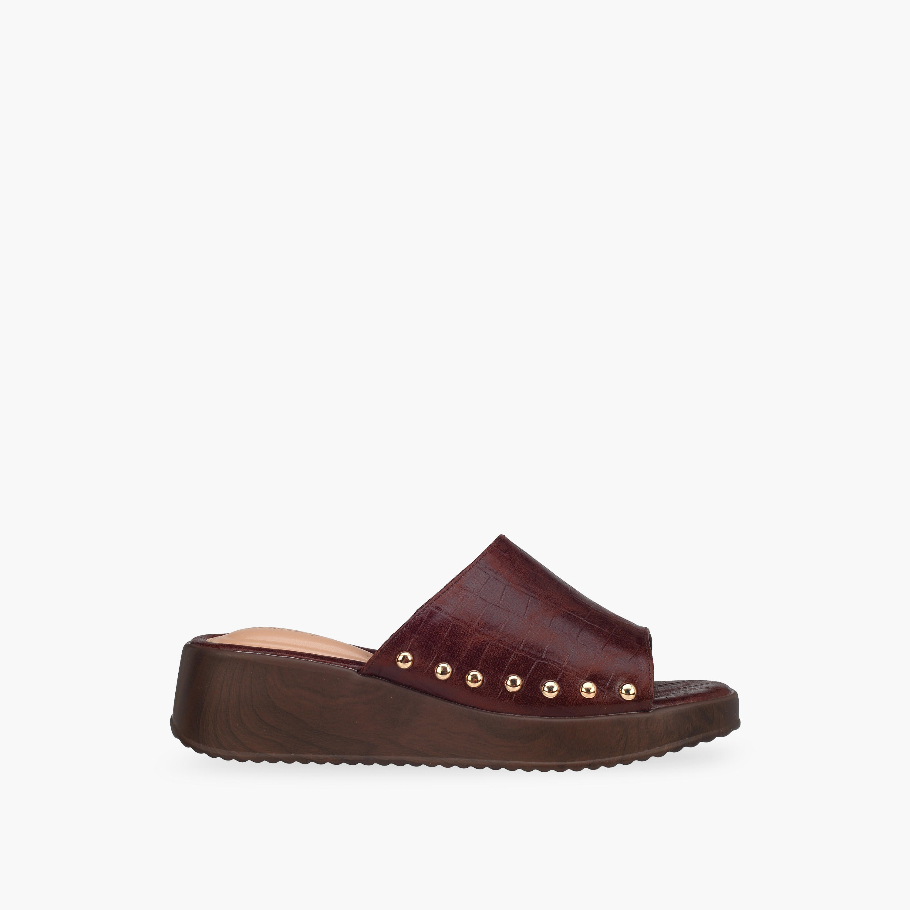 Surestep Women Lightweight Textured Flatform Heel Sandals with Stud Detailing-women-shoes-sandals-heeled-image-3
