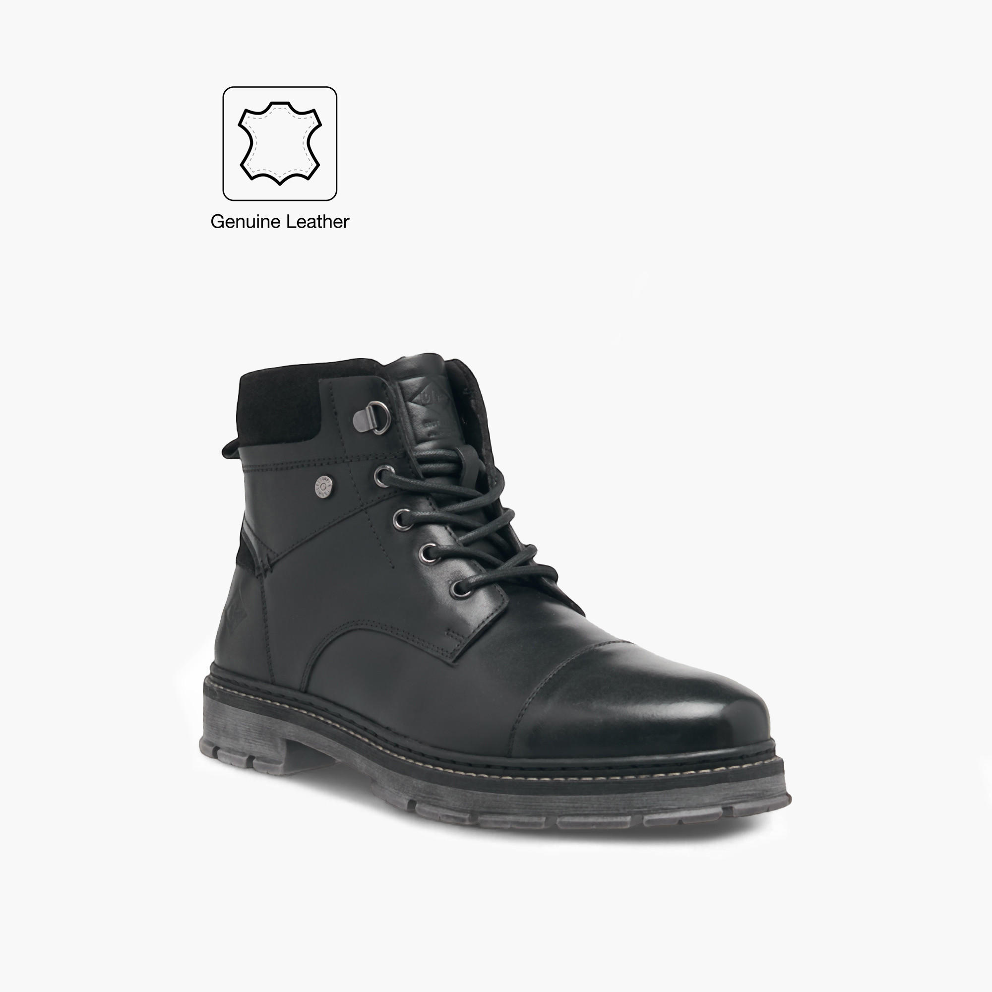 Lee Cooper Men's Leather Textured Chukka Boots with Zip Closure-men-shoes-boots-image-2