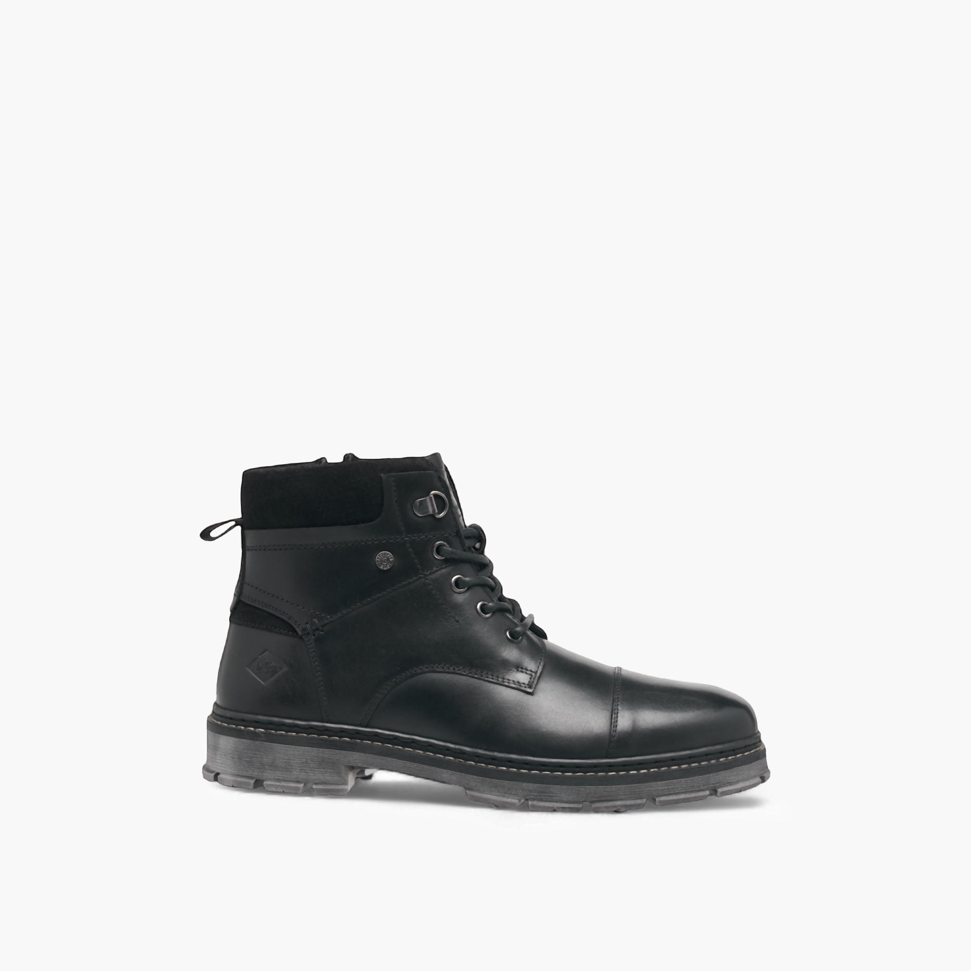 Lee Cooper Men's Leather Textured Chukka Boots with Zip Closure-men-shoes-boots-image-3