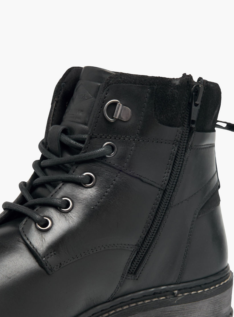 Lee Cooper Men's Leather Textured Chukka Boots with Zip Closure-men-shoes-boots-image-4