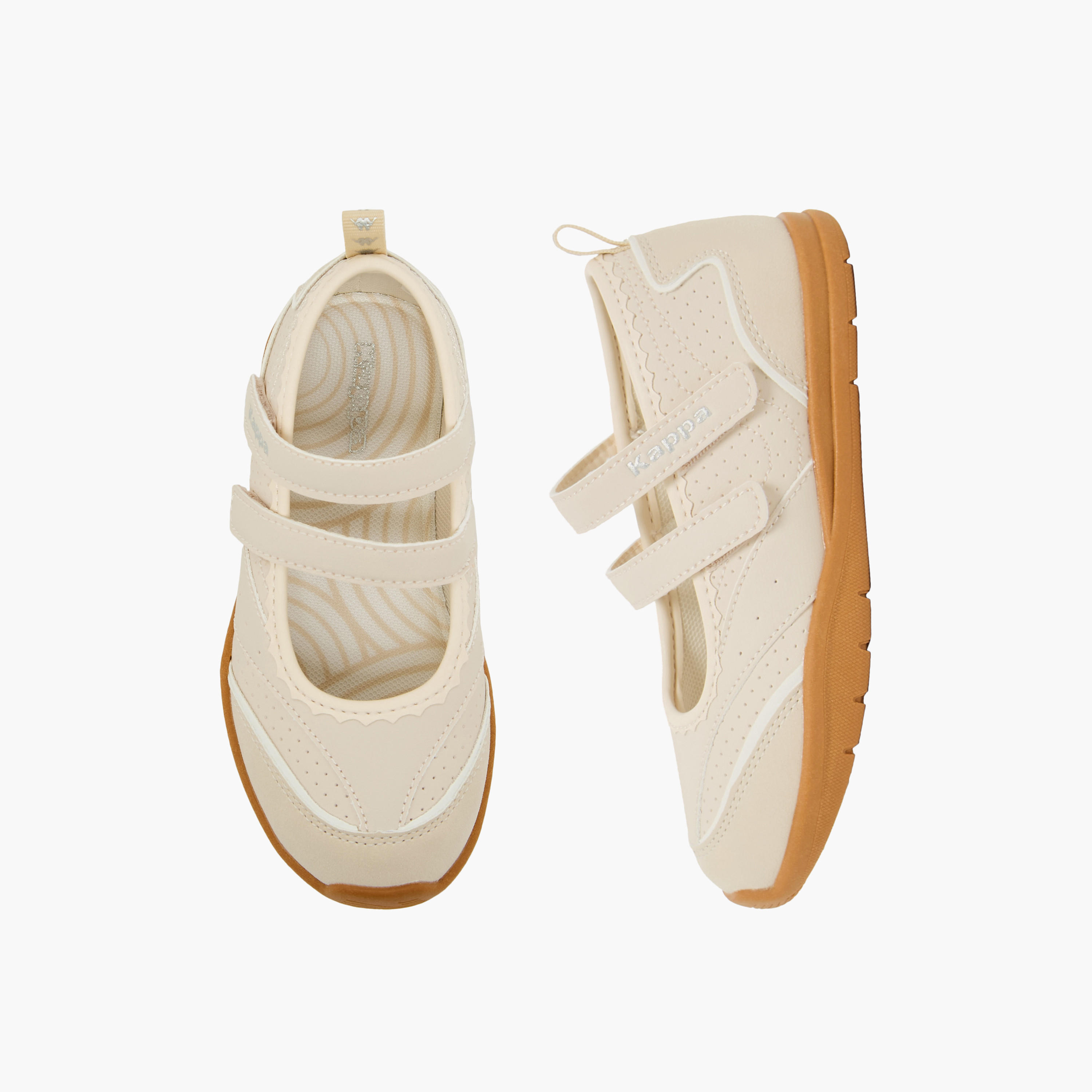 حذاء سنيكرينا مخطط بشريط إغلاق لاصق للبنات من كابا-girls-shoes-maryjanes-image-1