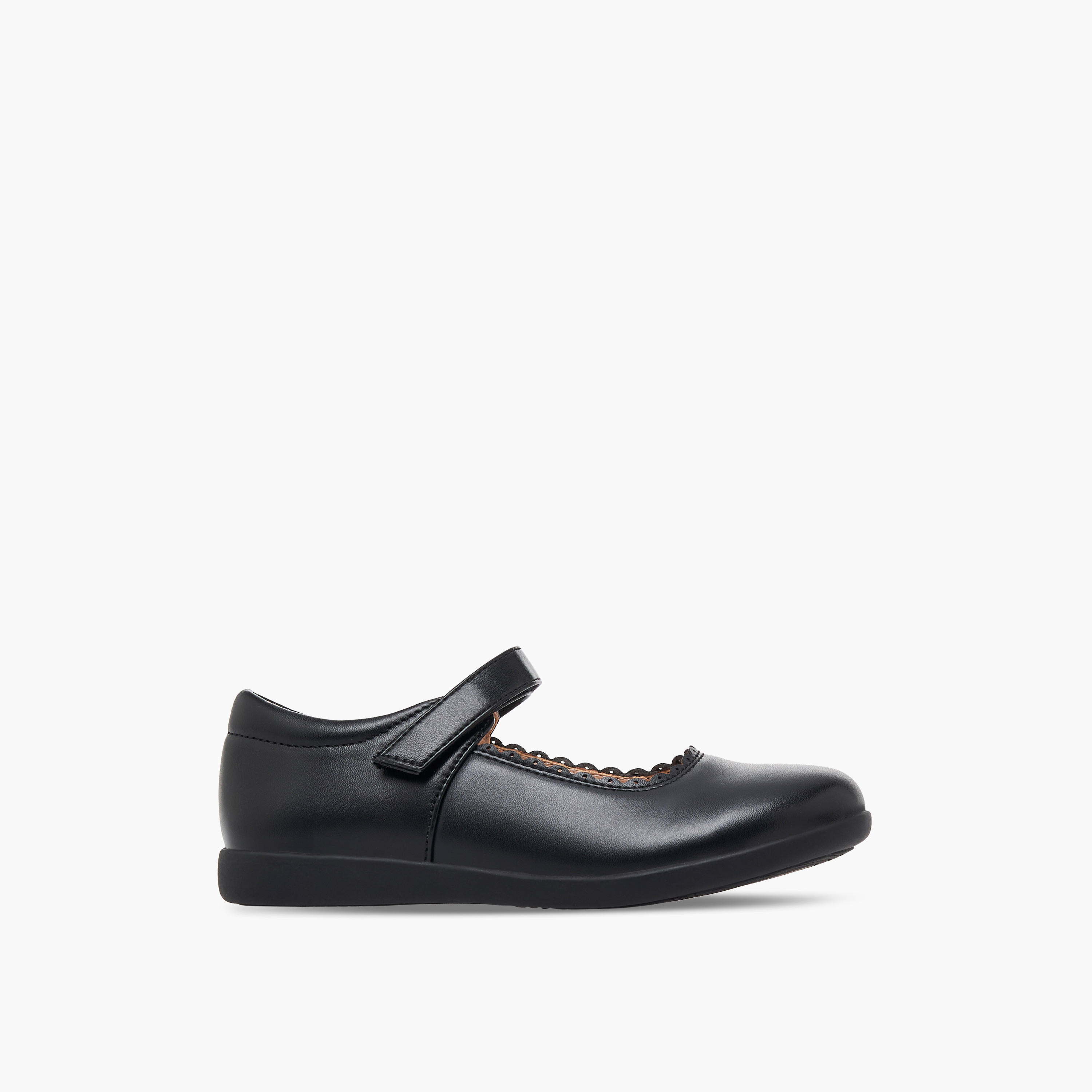 Flora Bella Girls Scalloped Detail Hook & Loop School Shoes-girls-shoes-maryjanes-image-3