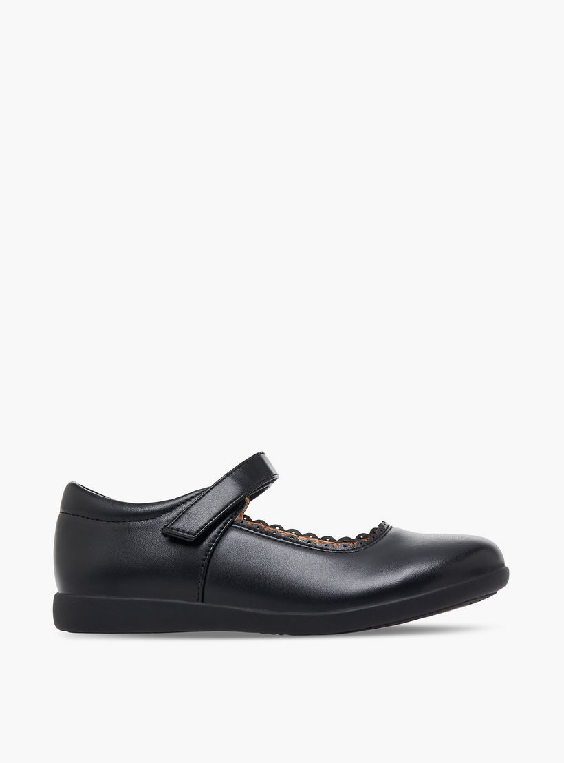 Flora Bella Girls Scalloped Detail Hook & Loop School Shoes-girls-shoes-maryjanes-image-3