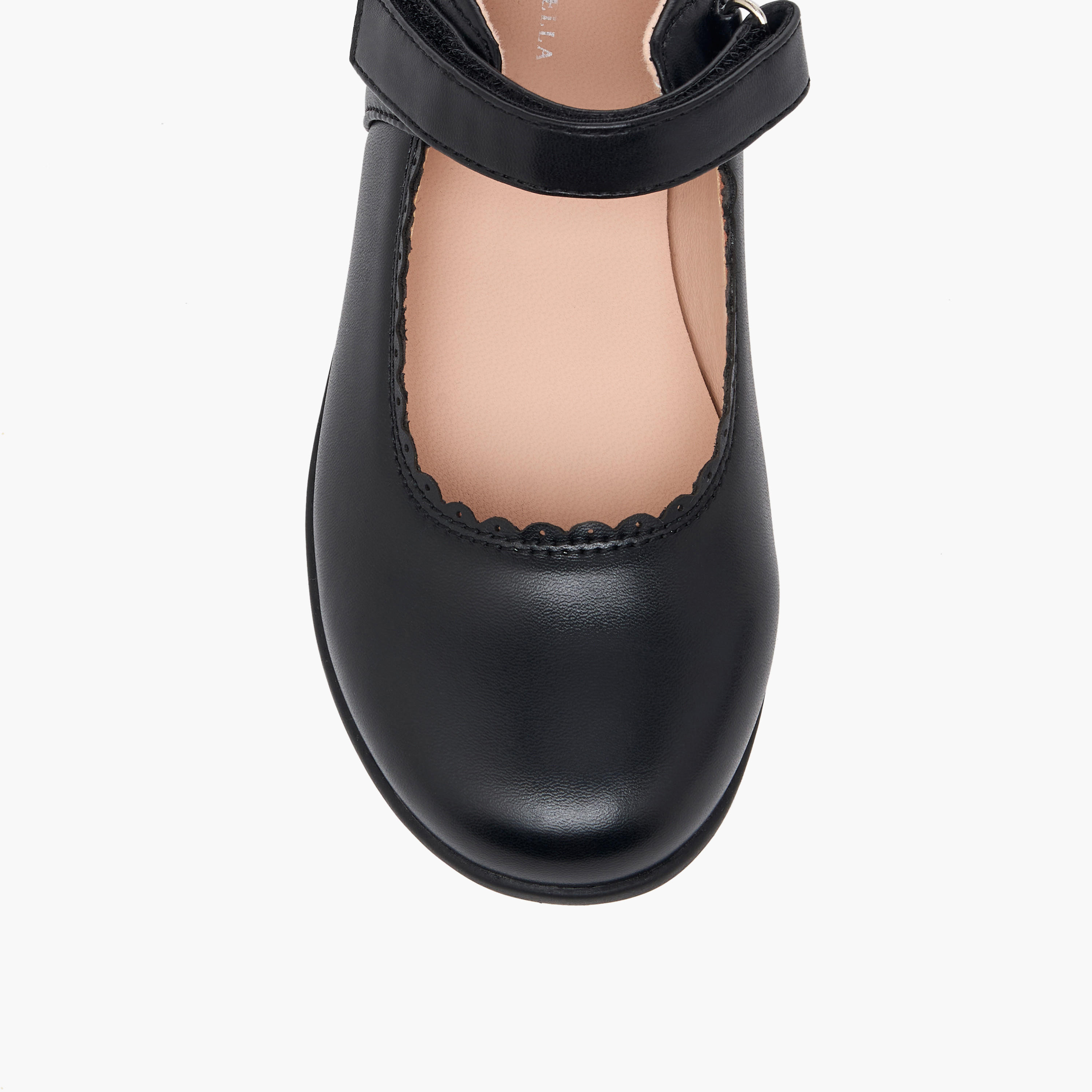 Flora Bella Girls Scalloped Detail Hook & Loop School Shoes-girls-shoes-maryjanes-image-7