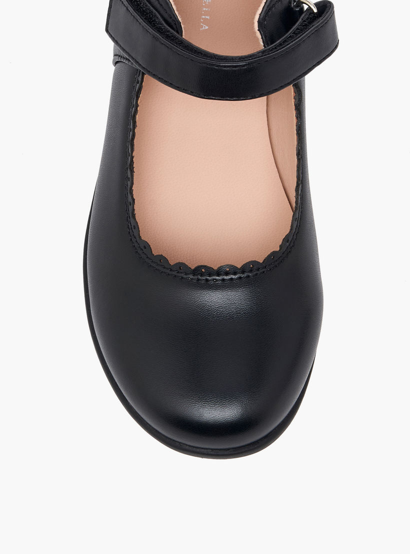 Flora Bella Girls Scalloped Detail Hook & Loop School Shoes-girls-shoes-maryjanes-image-7