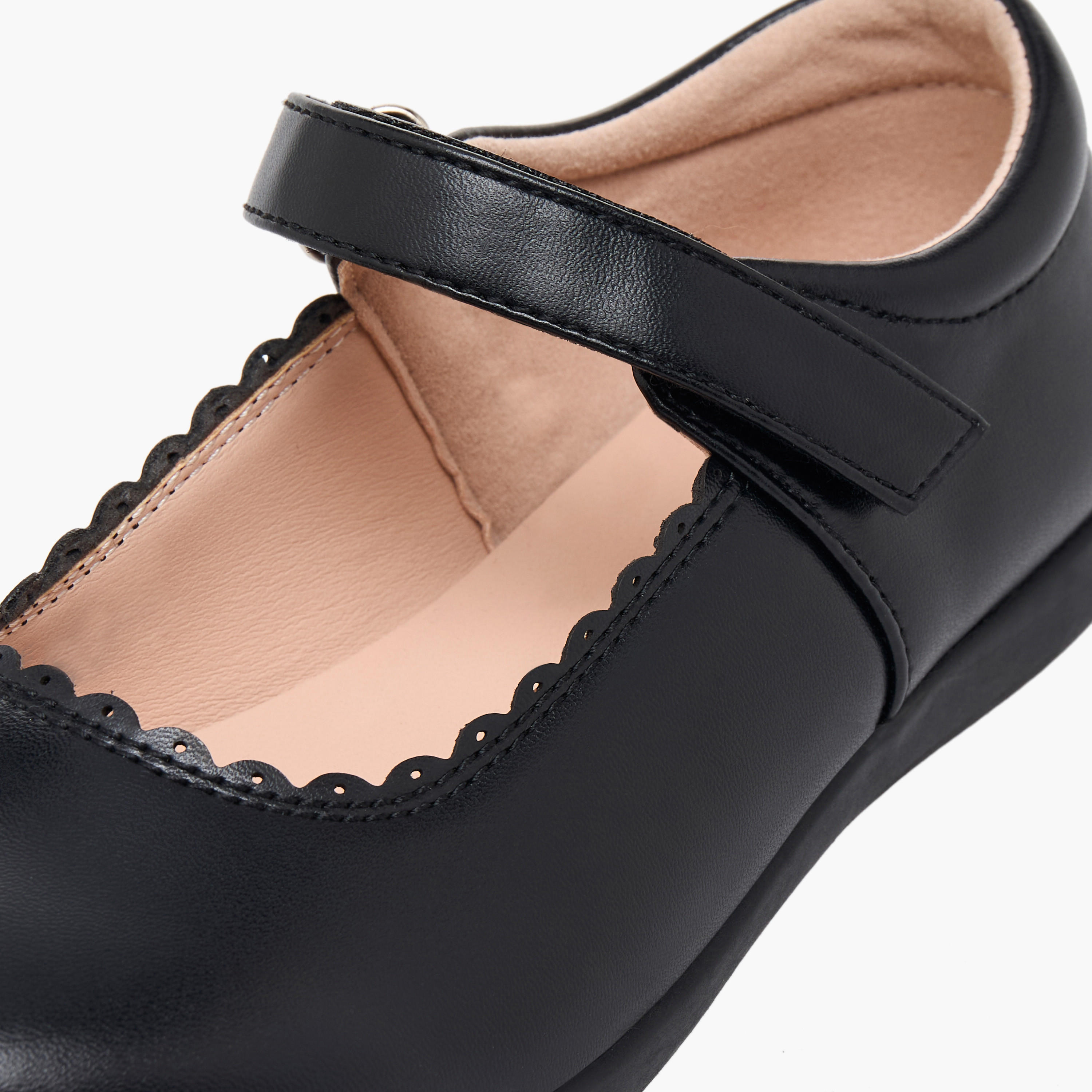 Flora Bella Girls Scalloped Detail Hook & Loop School Shoes-girls-shoes-maryjanes-image-8