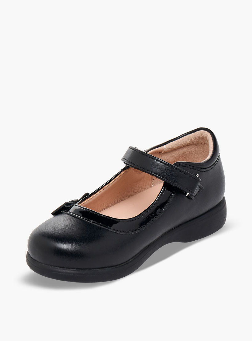 Flora Bella Girls Bow Detail Hook & Loop Mary Jane School Shoes-girls-shoes-maryjanes-image-4
