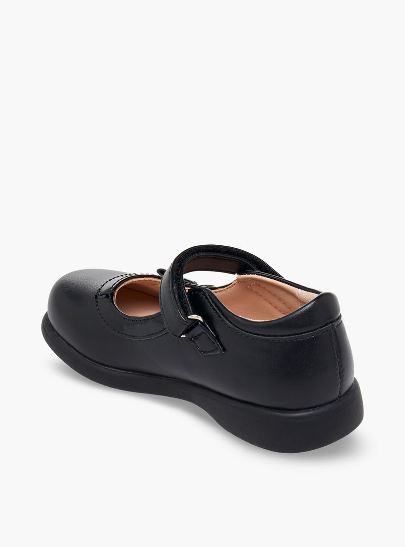 Flora Bella Girls Bow Detail Hook & Loop Mary Jane School Shoes-girls-shoes-maryjanes-image-5